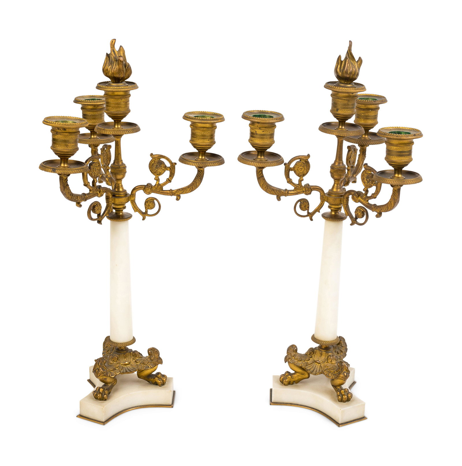 A Pair of Empire Style Gilt Bronze and Marble (1 of 3)