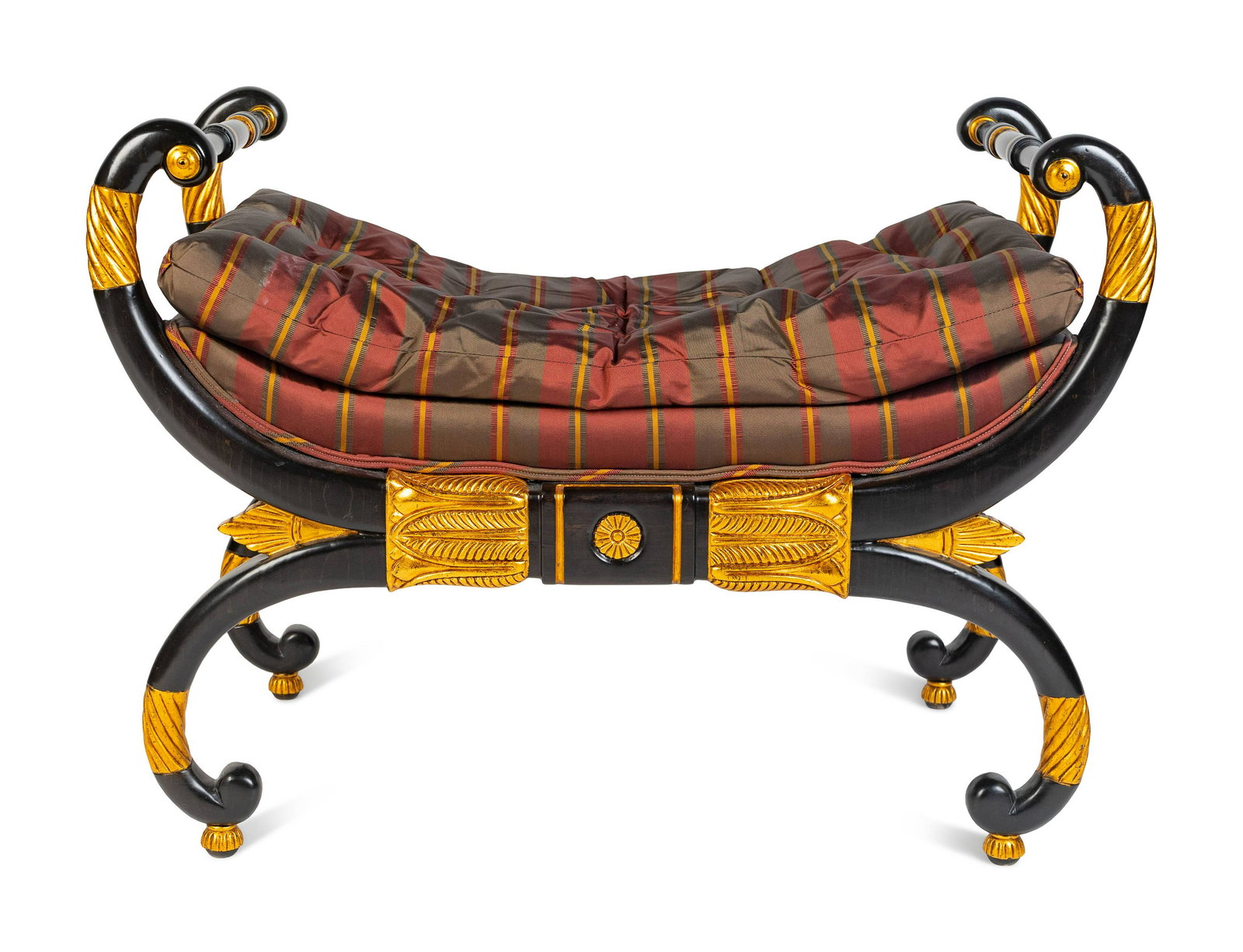 A Baker Regency Style Painted and Parcel Gilt Curule (1 of 3)