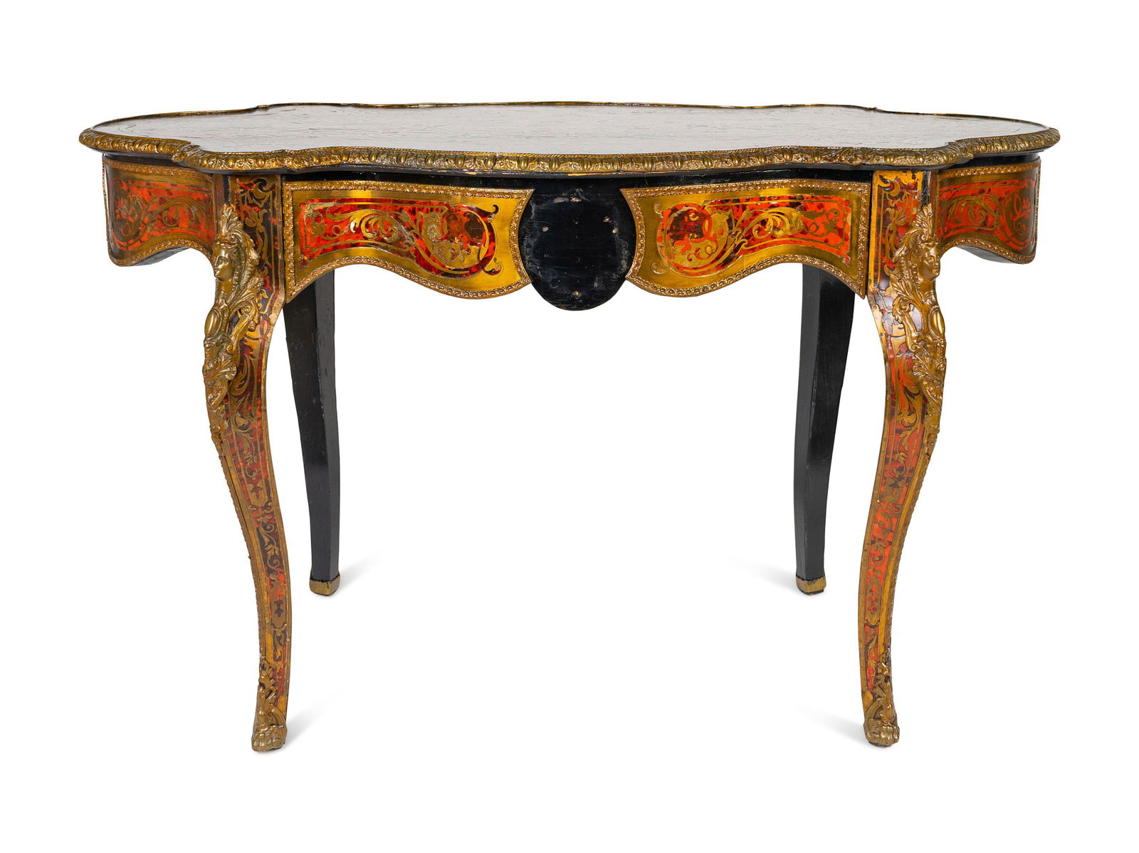 A Napoleon III Style Brass and Tortoise Shell Inlaid (1 of 6)