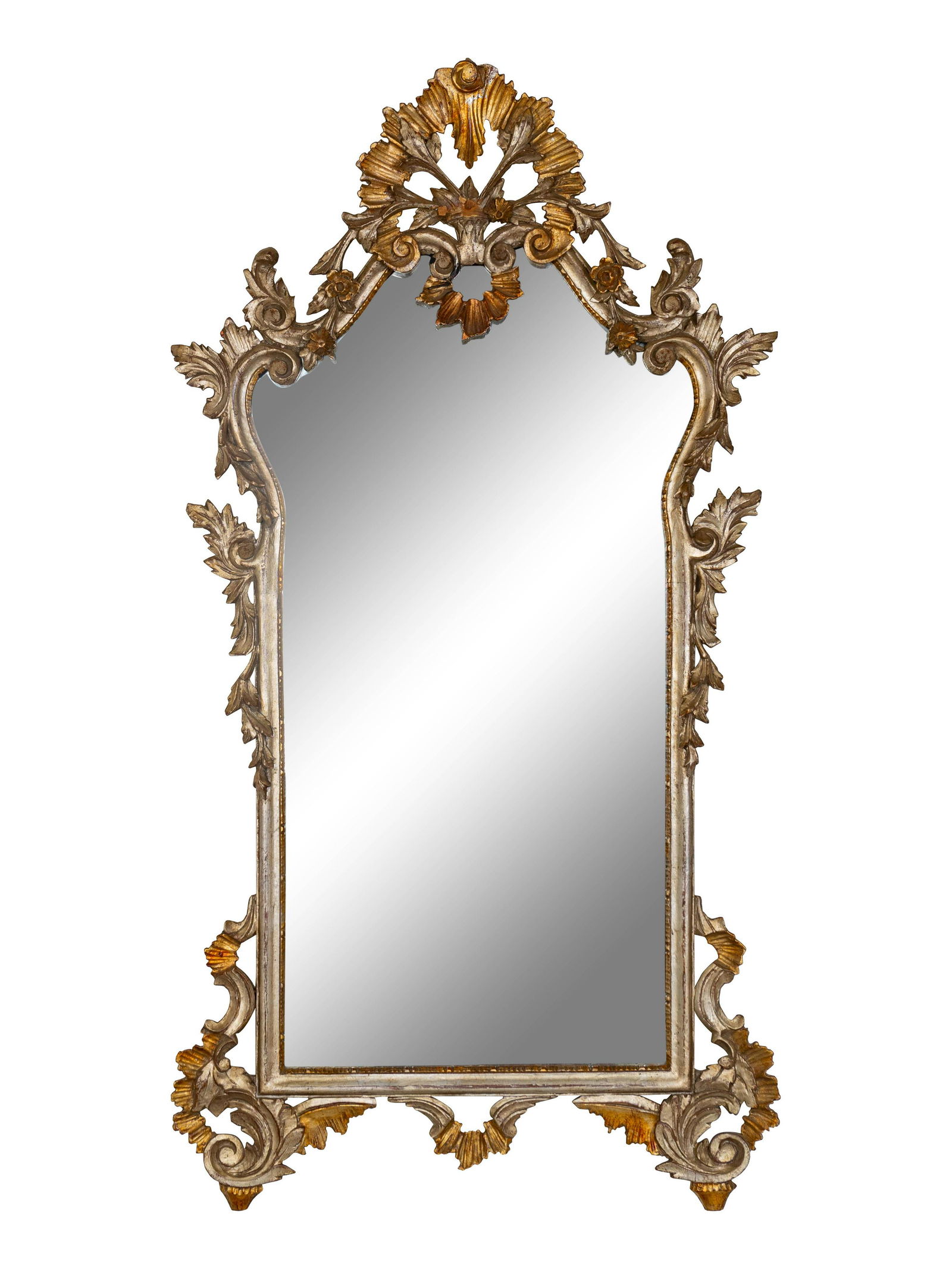 An Italian Baroque Style Giltwood Mirror Height 41 1/2 (1 of 2)