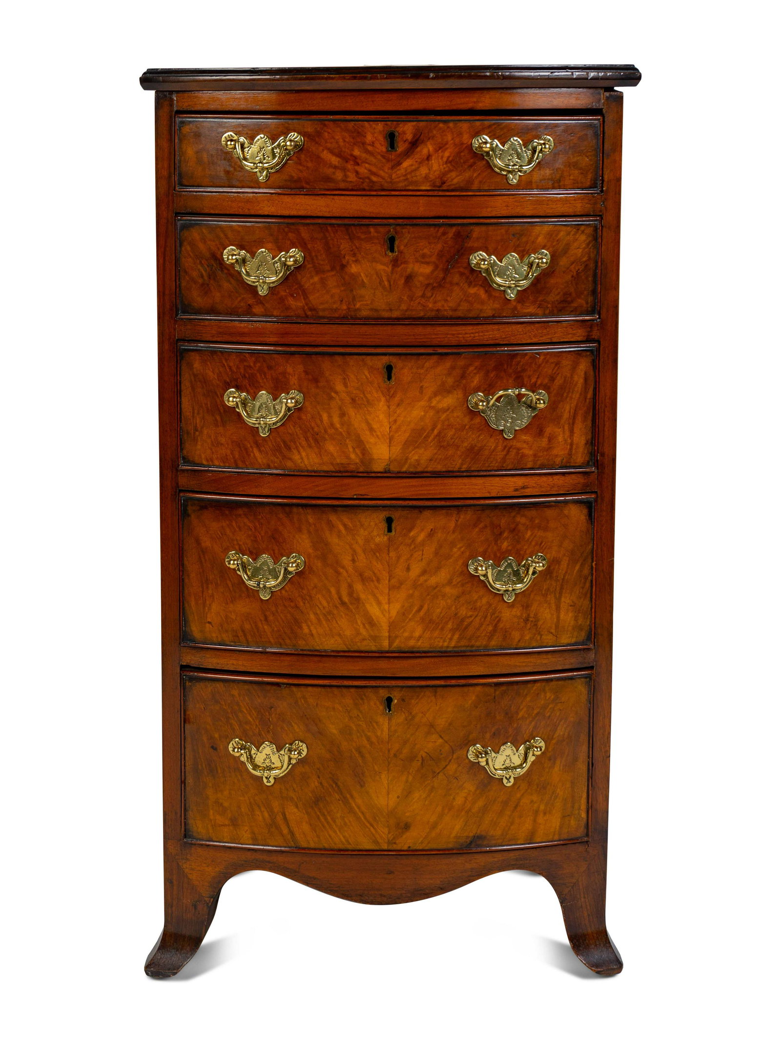 A Georgian Style Bow Front Diminutive Chest Height 33 x (1 of 4)