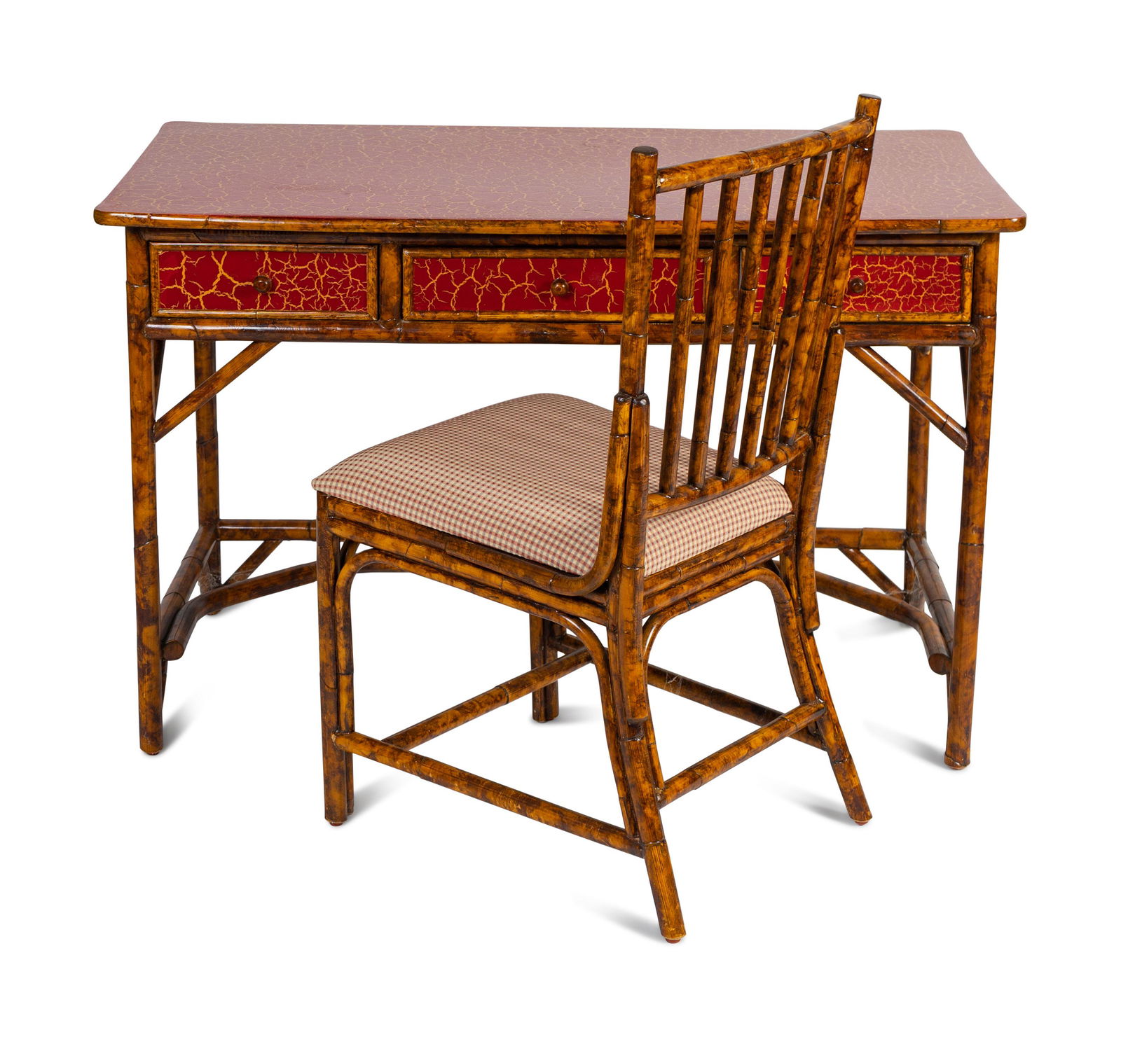 A Victorian Style Bamboo Writing Desk Height 30 1/2 x (1 of 3)