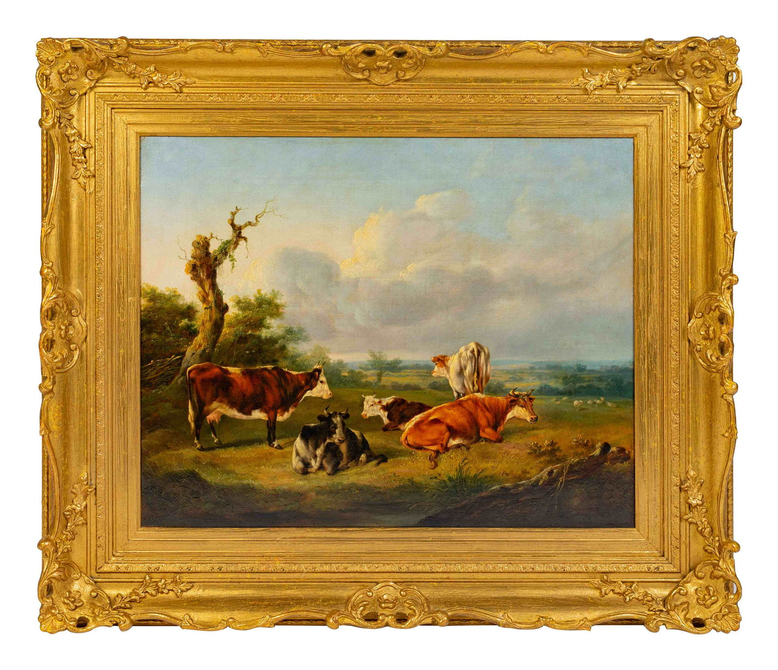 British School, 19th Century Landscape with Cattle oil (1 of 3)
