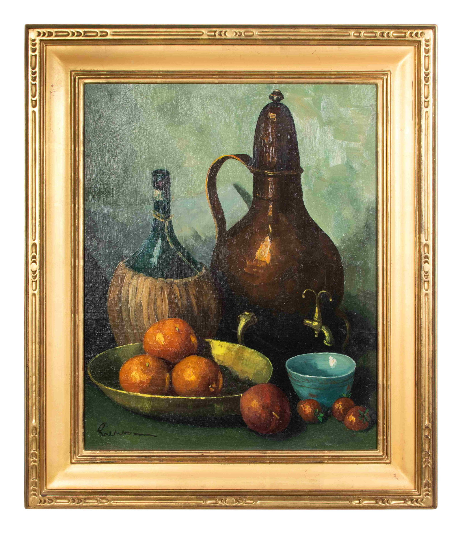 Various Artists Late 19th Century and Later Four Still: Various Artists Late 19th Century and Later Four Still Life Paintings Depicting Fruit and Wine Largest: 19 ½ x 15 inches. Property from the Collection of Jane and Terry Bradshaw, Alpharetta, Geor