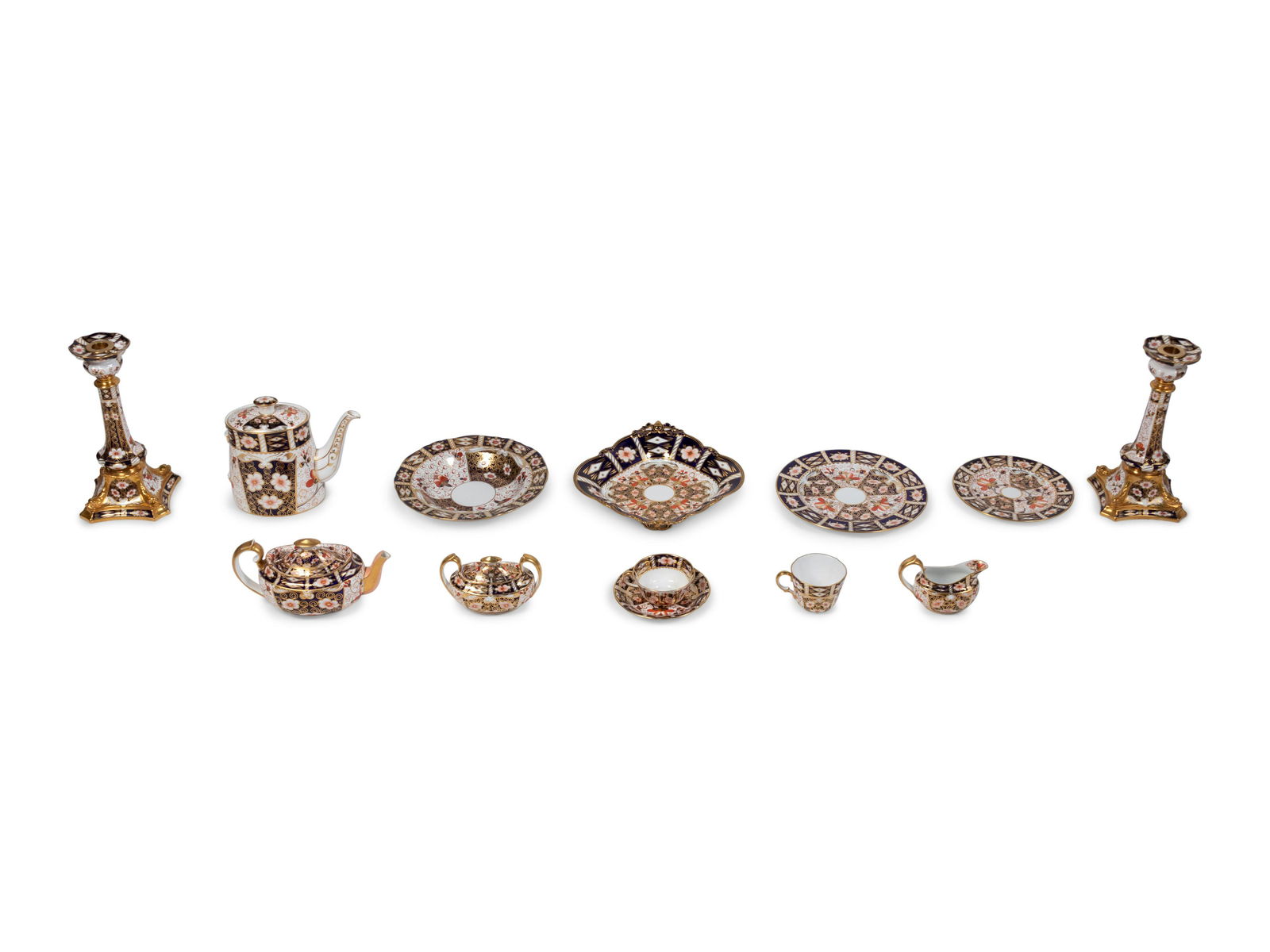 A Royal Crown Derby Porcelain Dinner Service Height of (1 of 10)