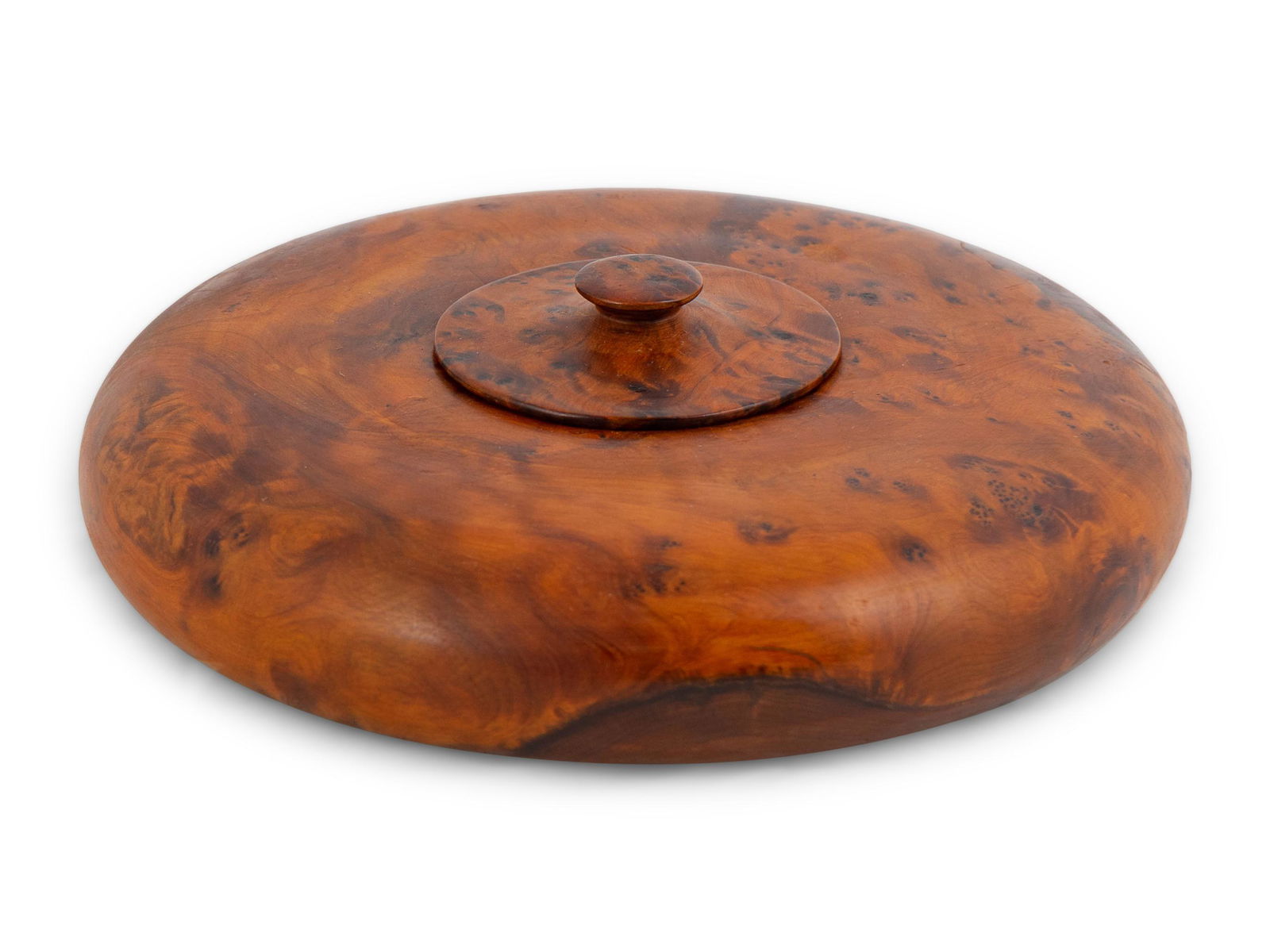 American Studio Craft Wood Turned Lidded Bowl Diameter (1 of 3)