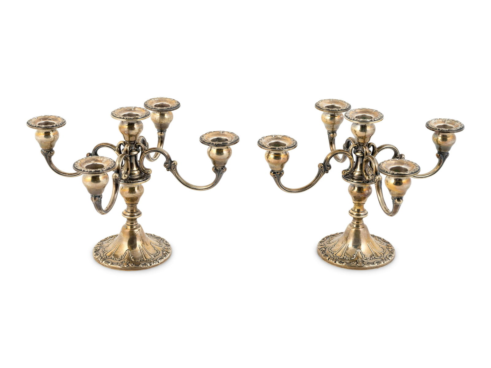 A Pair of Gorham Weighted Silver Candelabra Height 8 (1 of 2)
