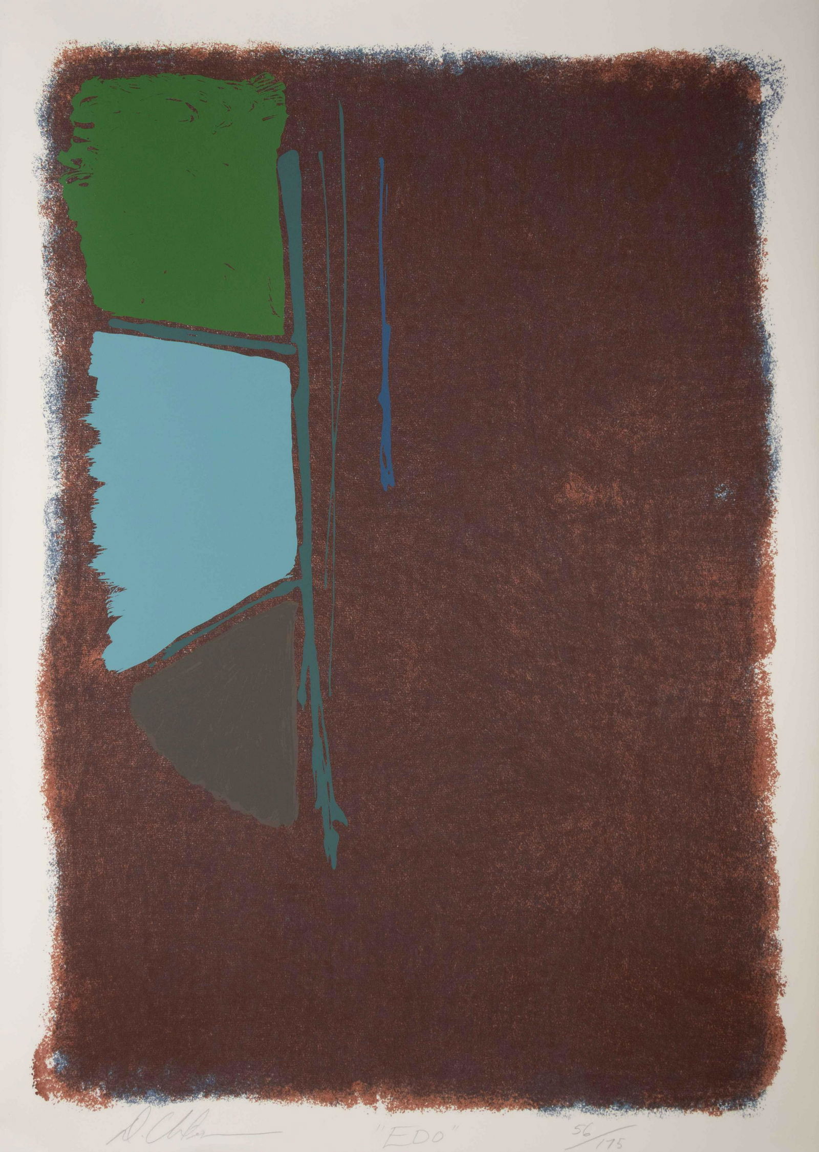 Dan Christensen (American, 1942-2007) Edo, 1980: Dan Christensen (American, 1942-2007) Edo, 1980 screenprint signed, titled, and numbered 56/175 in pencil 38 1/2 x 27 1/2 inches. Deaccessioned from the Boca Raton Museum of Art to benefit the Acquisi