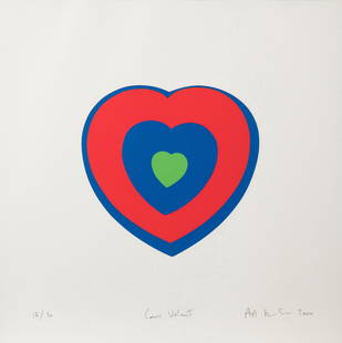 AA Bronson (Canadian, b. 1946) Coeur Volant, 2000: AA Bronson (Canadian, b. 1946) Coeur Volant, 2000 screenprint for General Idea signed, titled, dated, and numbered 12/30 9 x 9 1/4 inches. Property from an Anonymous Collection, Chicago, Illinois Bene