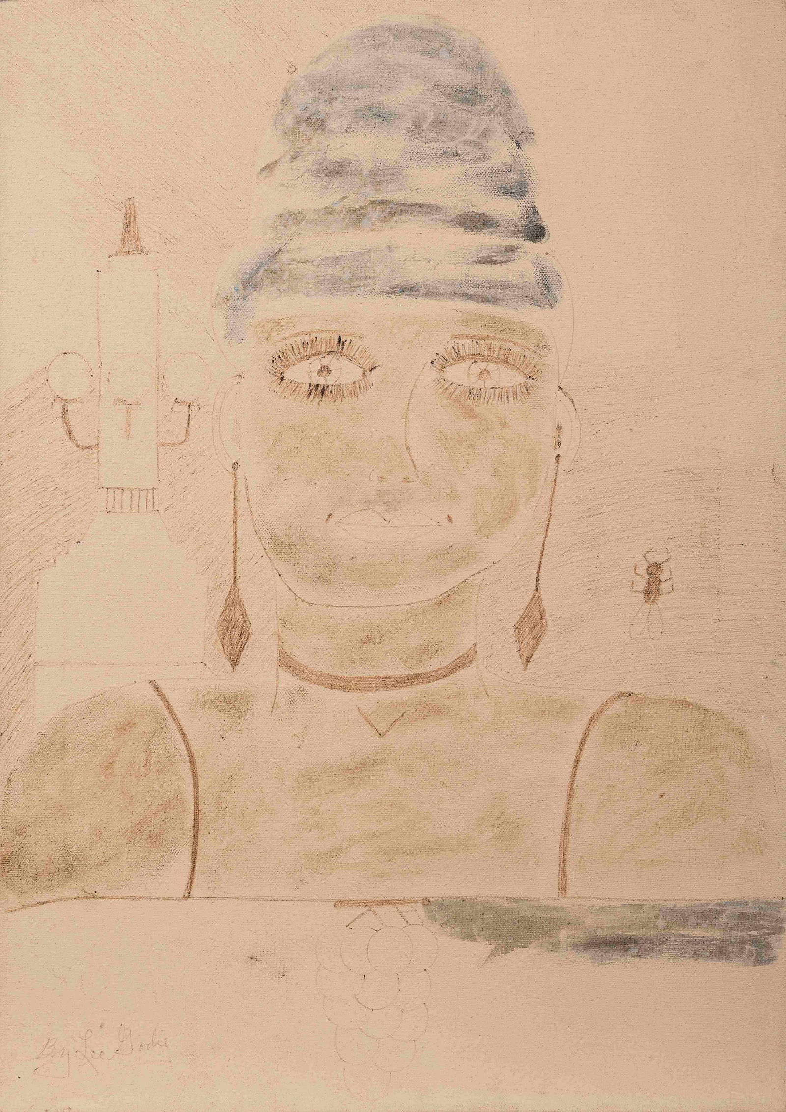 Lee Godie (American, 1908-1998) Untitled (Lady with (1 of 6)