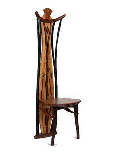 Steven Spiro (American, b. 1949) Sculptural Chair: Steven Spiro (American, b. 1949) Sculptural Chair mixed media, wood H 58 1/2 x W 19 1/2 x D 17 inches.