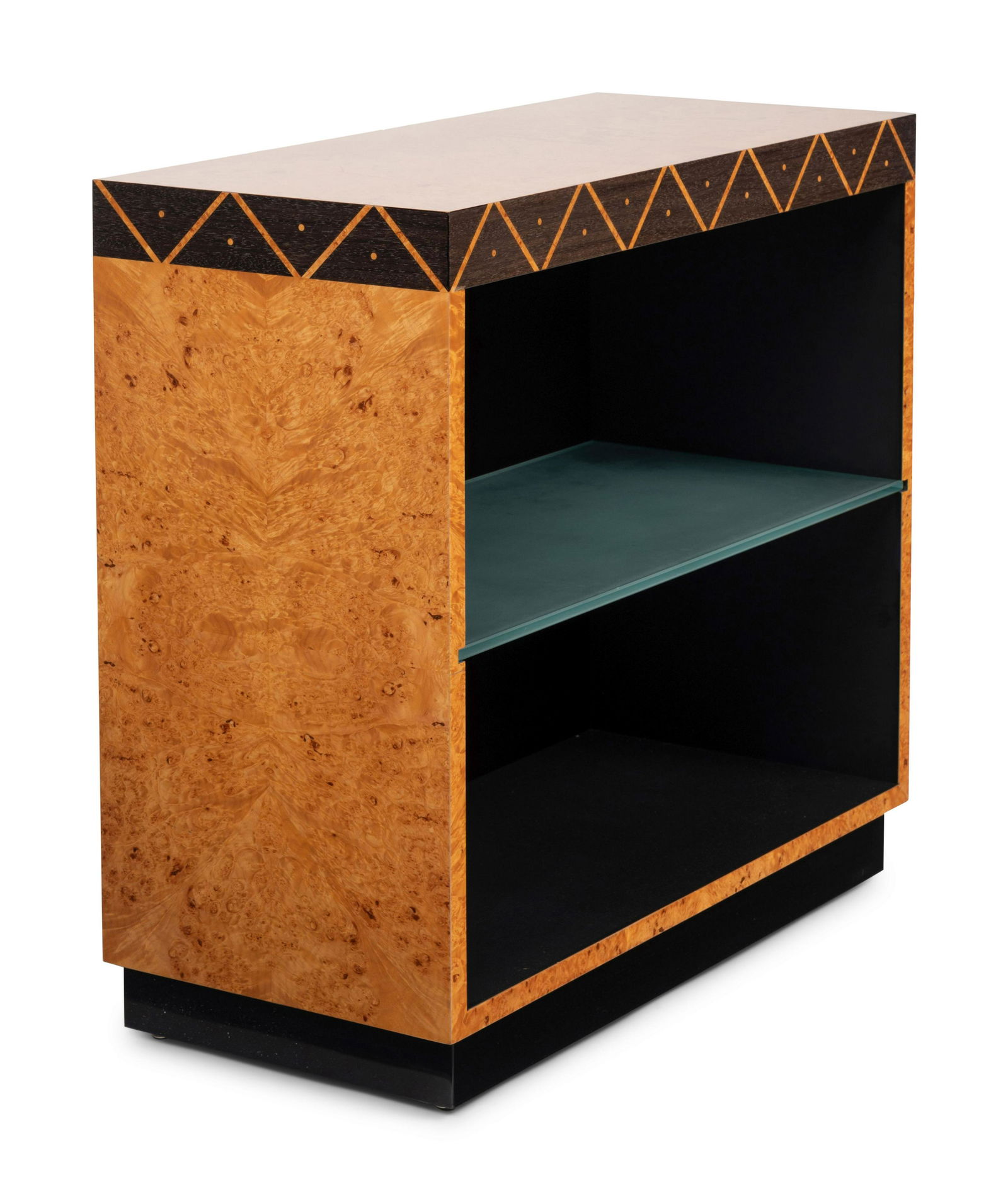 Pace Collection American, Late 20th Century Credenza,: Pace Collection American, Late 20th Century Credenza, c. 1990 burlwood, glass H 34 1/2 x W 36 1/2 x D 16 1/2 inches.