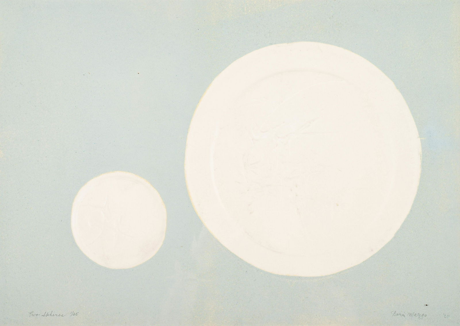 Boris Margo (American, 1902-1995) Two Spheres, 1967 (1 of 4)