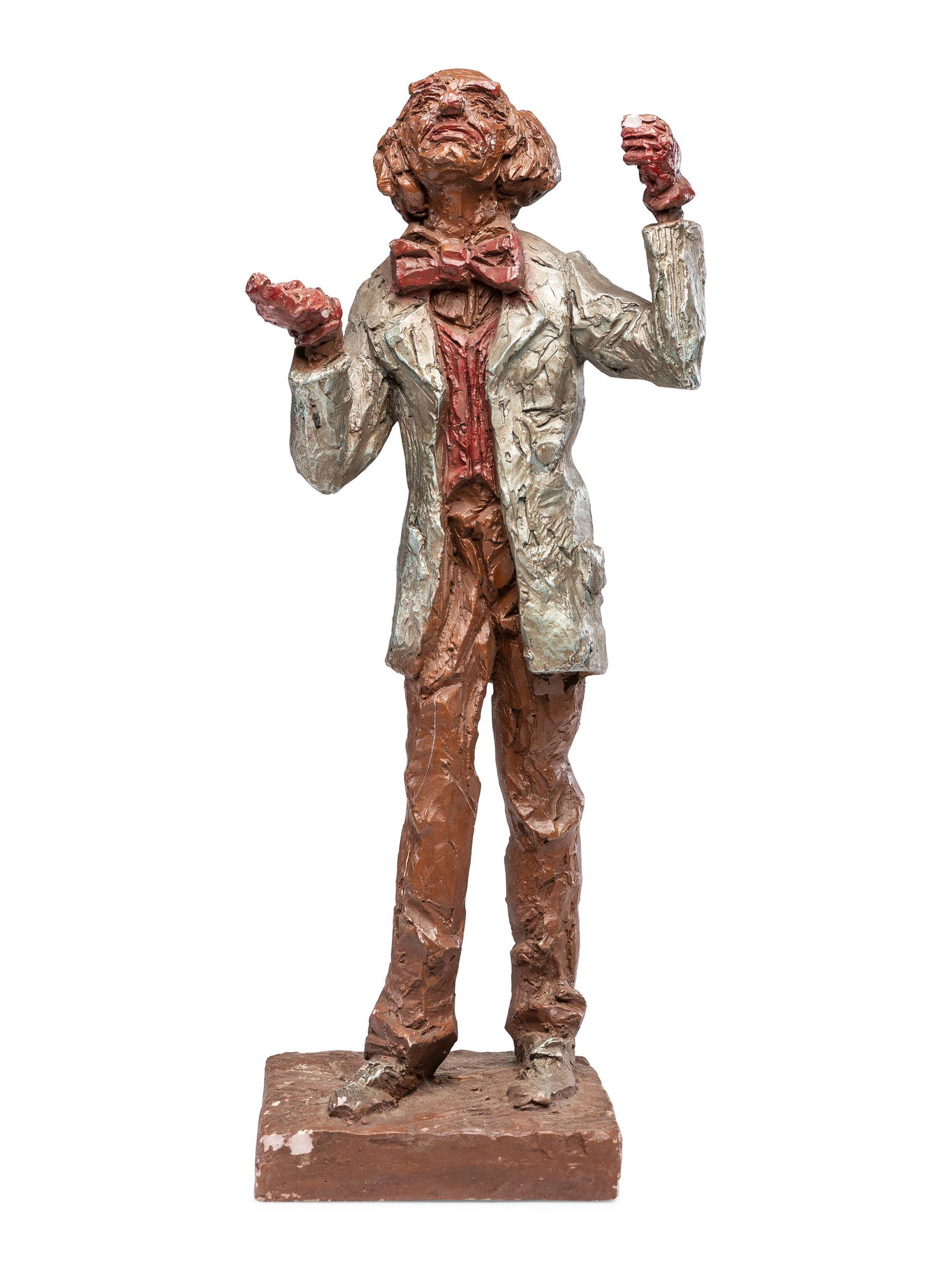 A Carved and Painted Plaster Folk Art Sculpture of a (1 of 4)