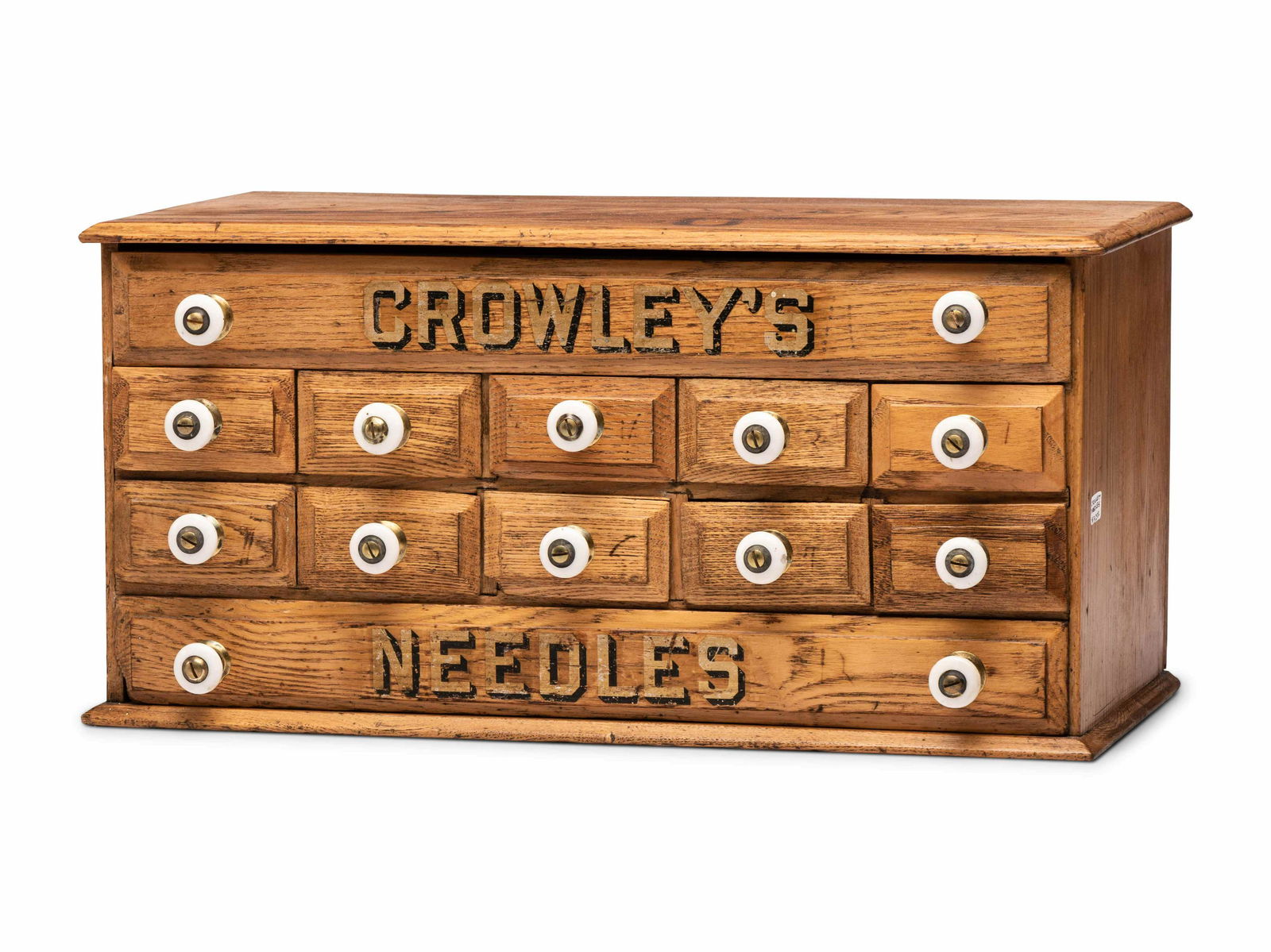 A Twelve Drawer Crowley's Needles Advertising Cabinet (1 of 3)