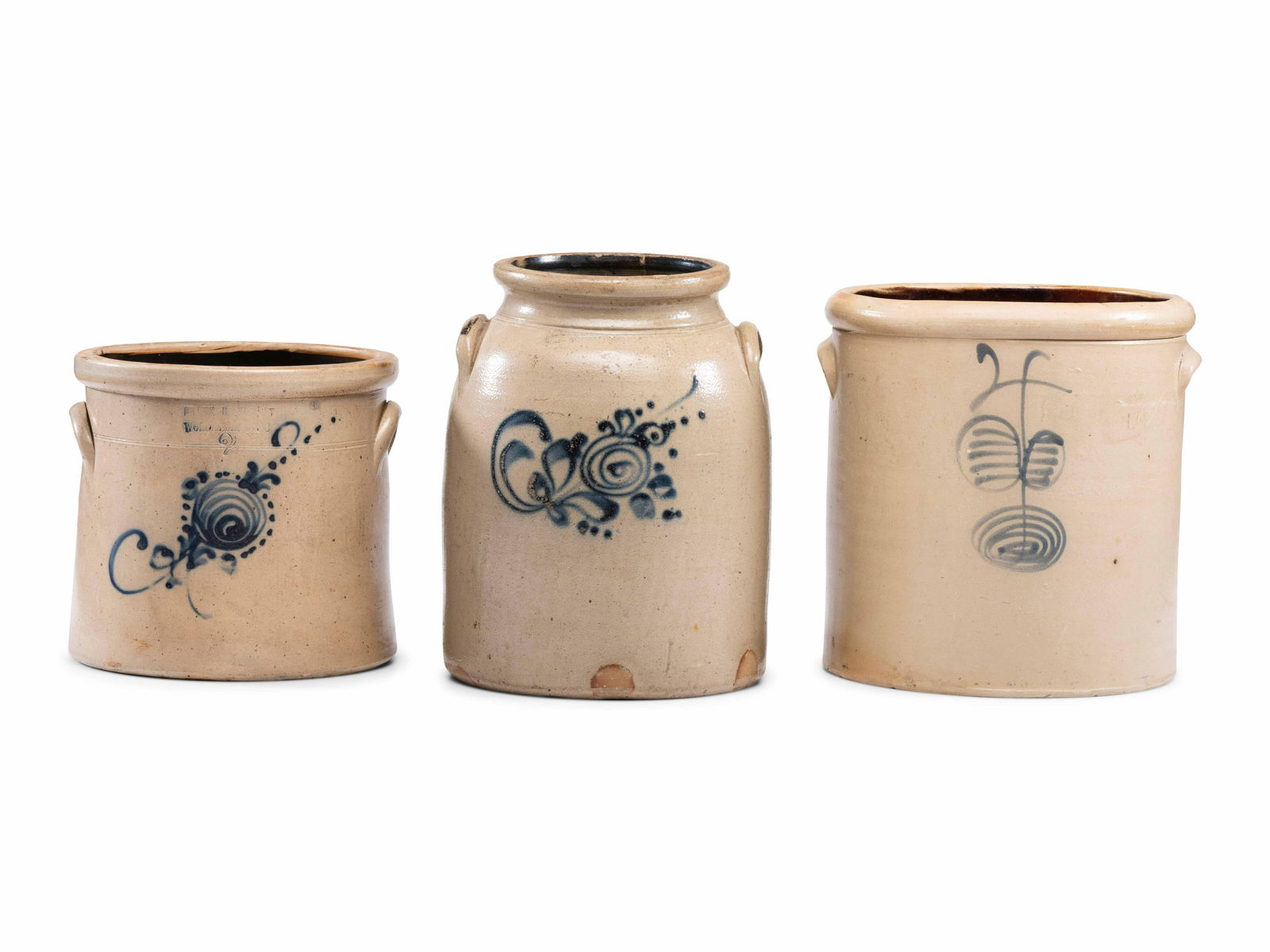 Three Cobalt-Decorated Stoneware Crocks (1 of 8)