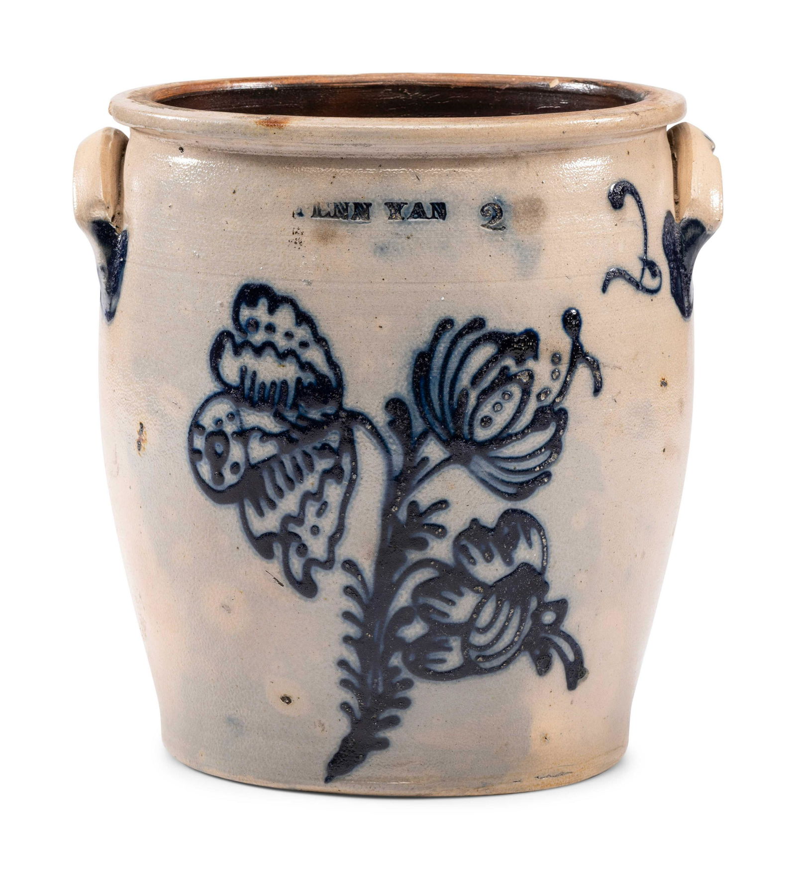 A Two-Gallon Cobalt-Decorated Stoneware Crock (1 of 4)