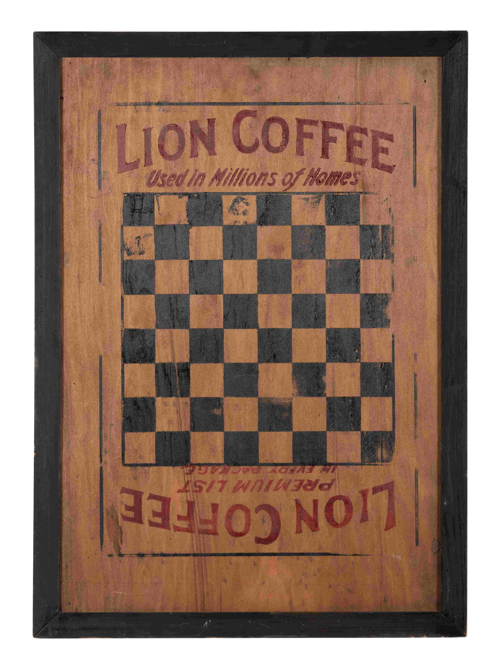 A Lion Coffee Wooden Advertising Game Board (1 of 1)