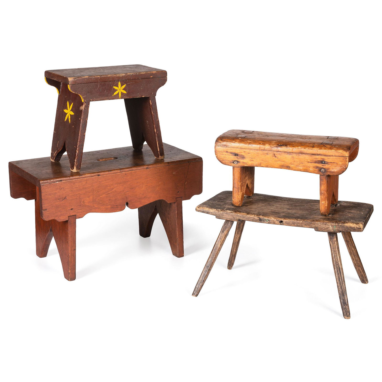 Four Country Joined Foot or Child's Stools (1 of 3)