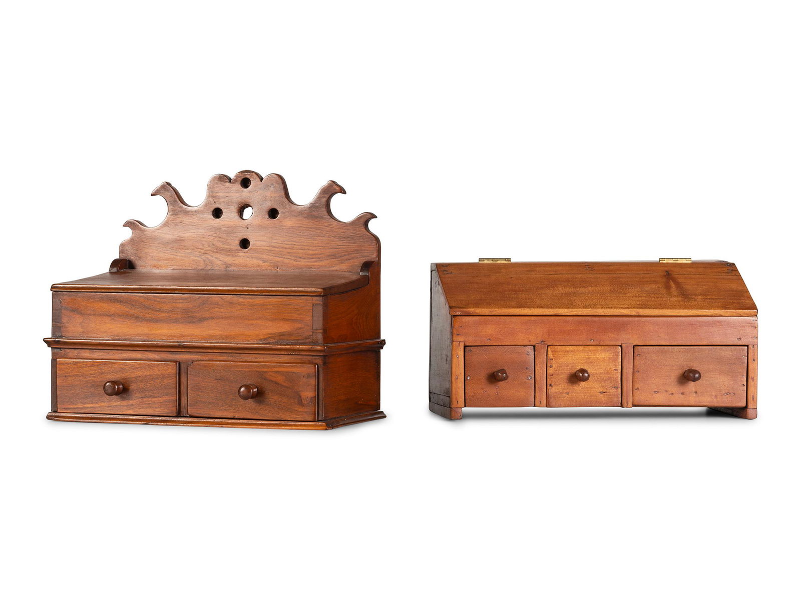 Two Wooden Wall Boxes (1 of 3)