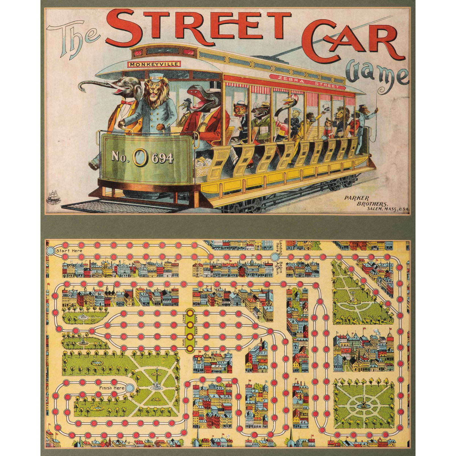 A Parker Brothers Framed The Street Car Game Cover and (1 of 2)