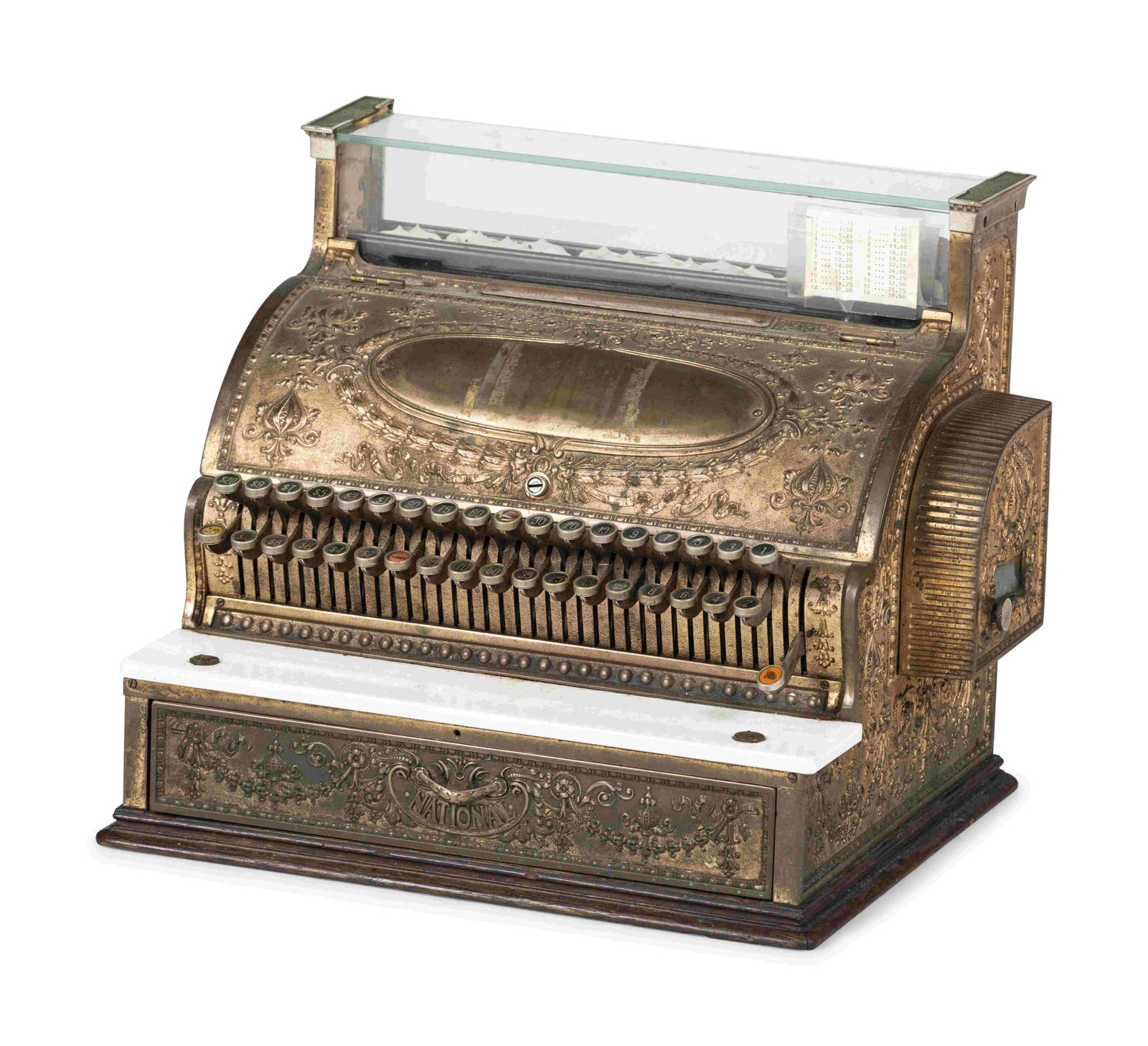 A National Cash Register, Size 54 3/4: A National Cash Register, Size 54 3/4 1907 serial number 573762. Height 16 3/4 x width 20 3/4 x depth 16 1/4 inches.