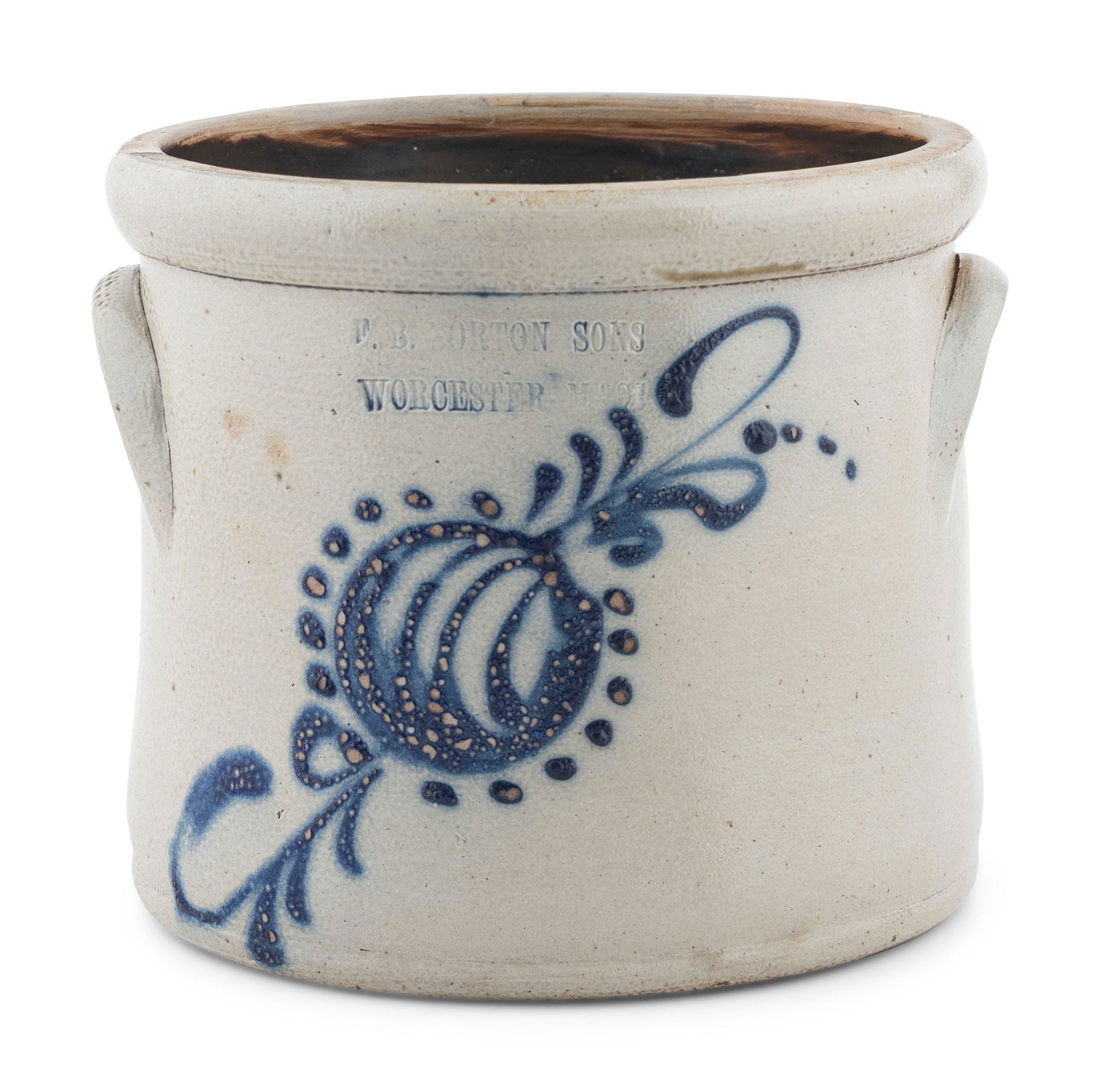 An F.B. Norton Sons One-Gallon Cobalt Decorated (1 of 3)