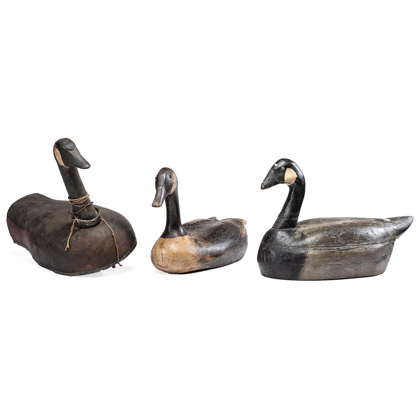 Three Painted Wood Geese Decoys (1 of 5)