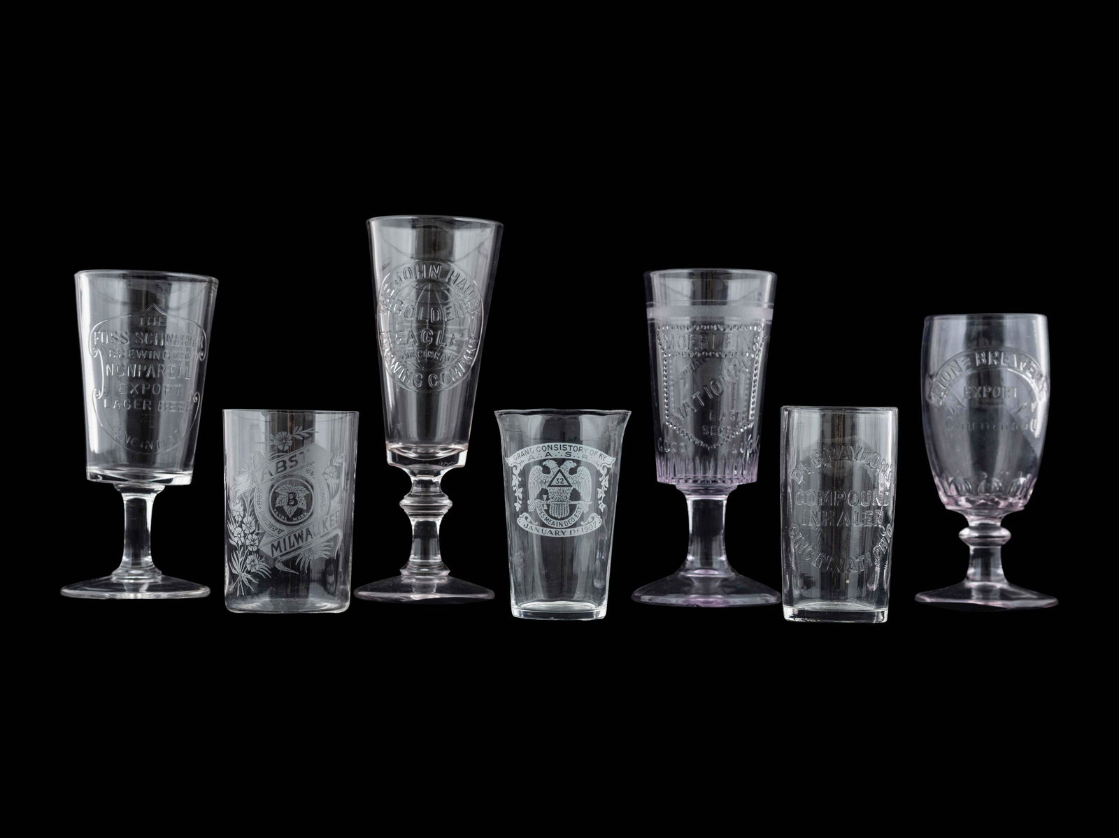 Seven Brewery Advertising Glasses (1 of 3)
