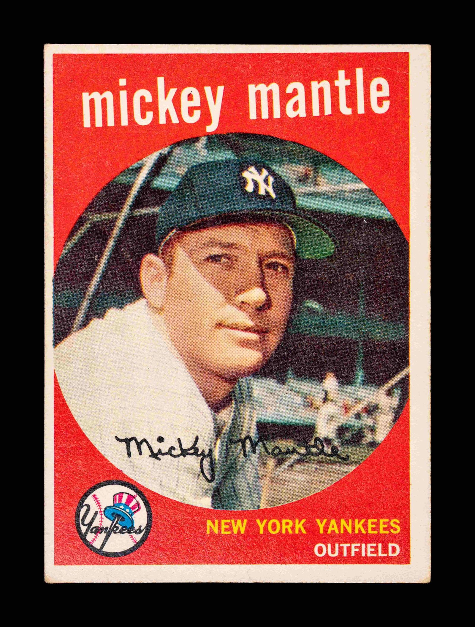 A 1959 Topps Mickey Mantle Baseball Card No. 10   (1 of 2)