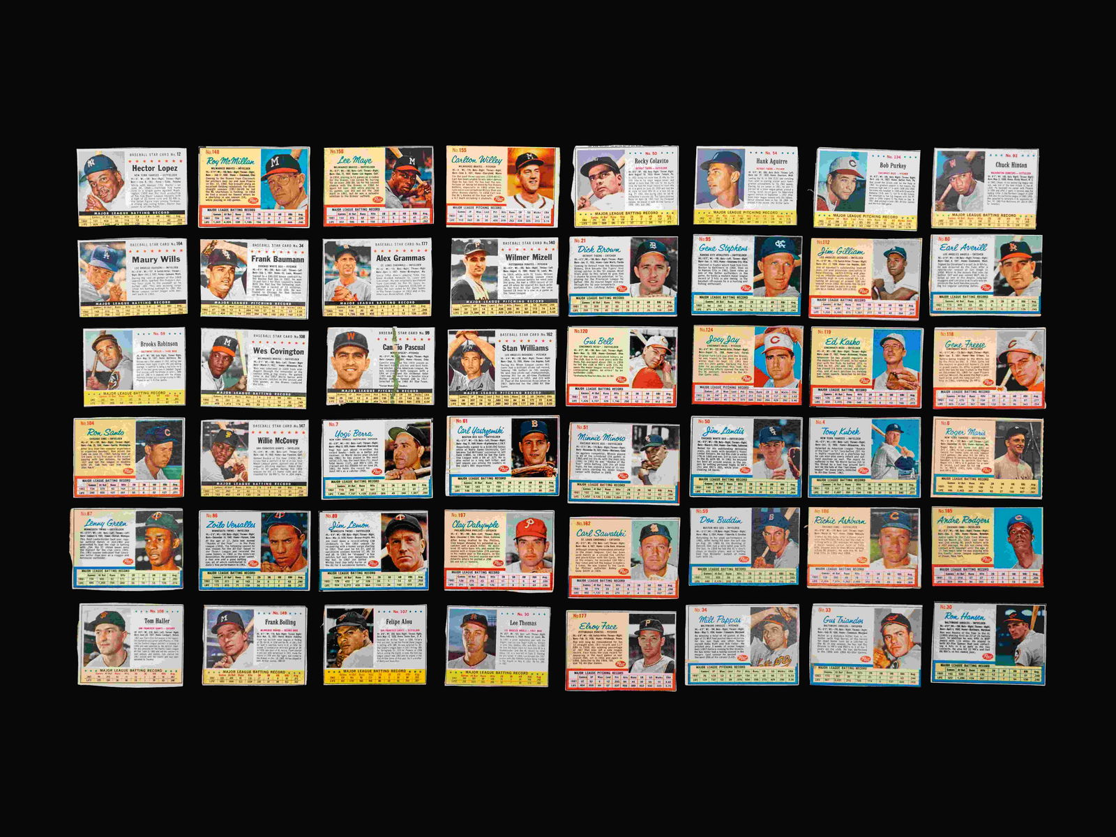 A Group of 48 1960s Post Cereal Baseball Cards (1 of 5)
