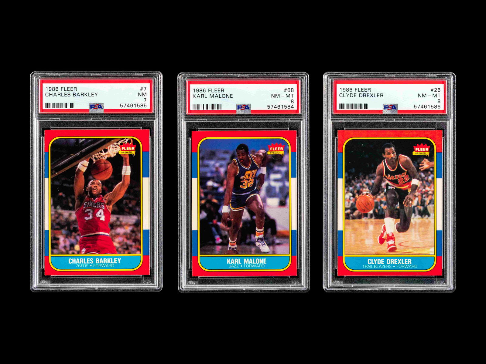 A Group of 1986 Fleer Charles Barkley, Clyde Drexler (1 of 2)