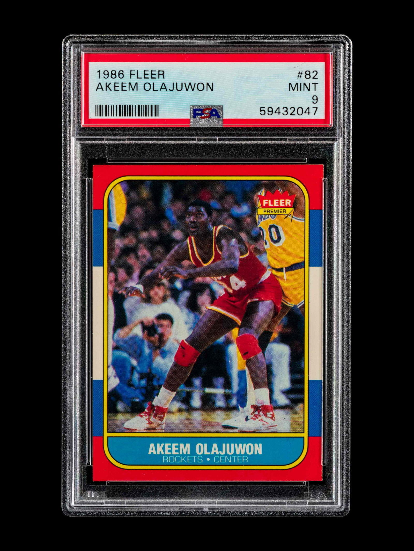 A 1986 Fleer Akeem Olajuwon Rookie Basketball Card No. (1 of 2)
