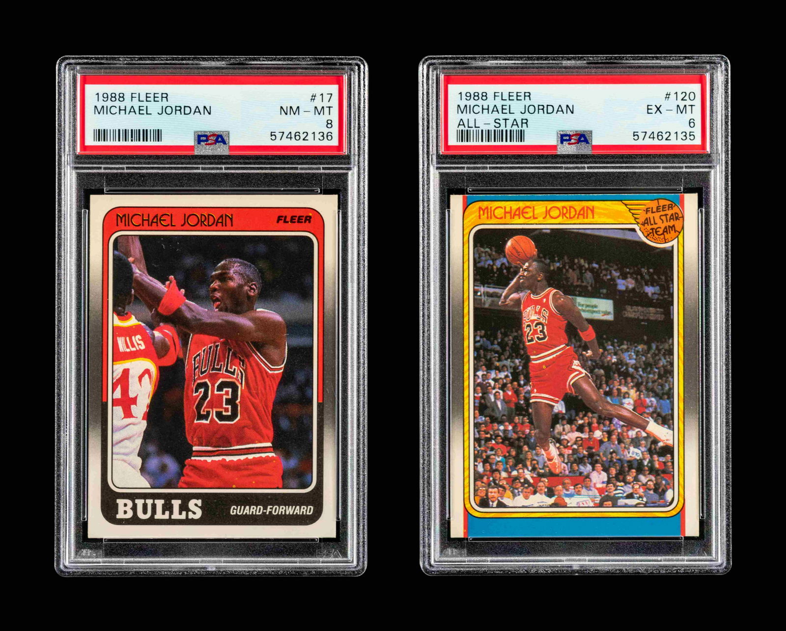 A Group of Two 1988 Fleer Michael Jordan PSA Graded (1 of 2)