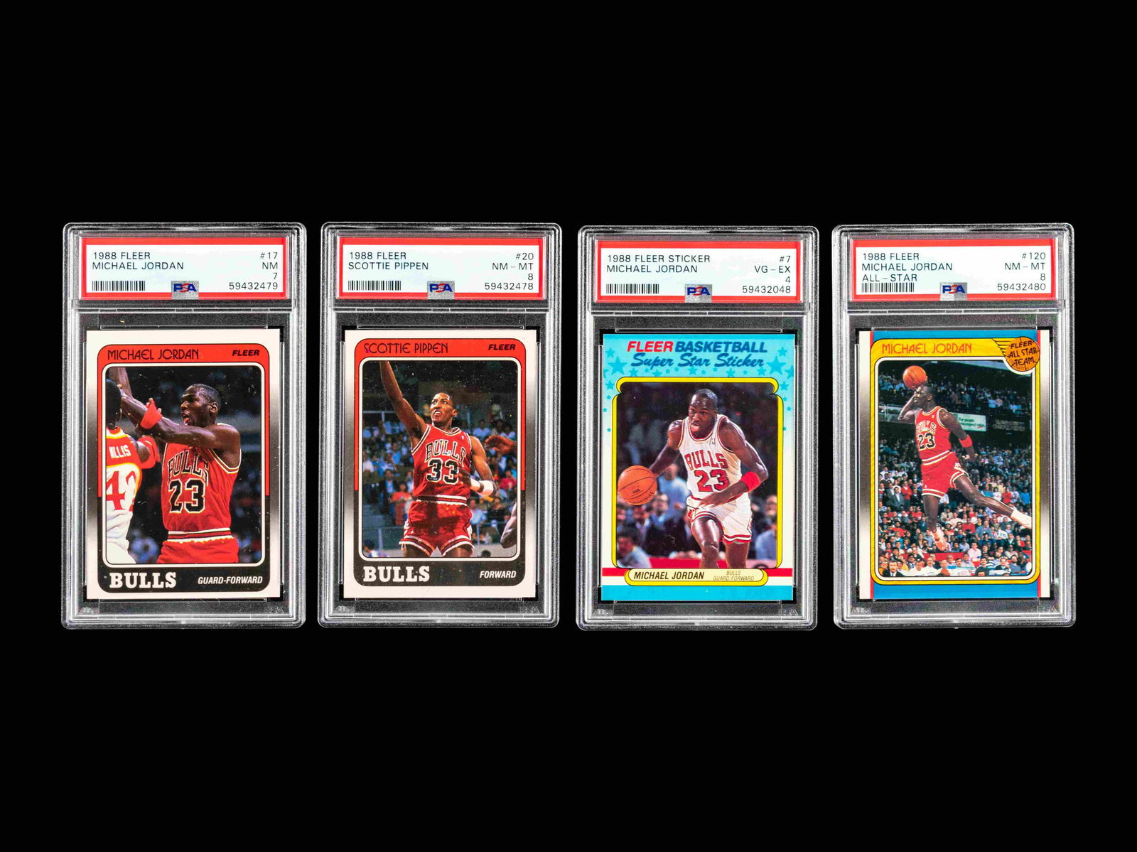 A Group of Four 1988 Fleer Michael Jordan and Scottie (1 of 2)