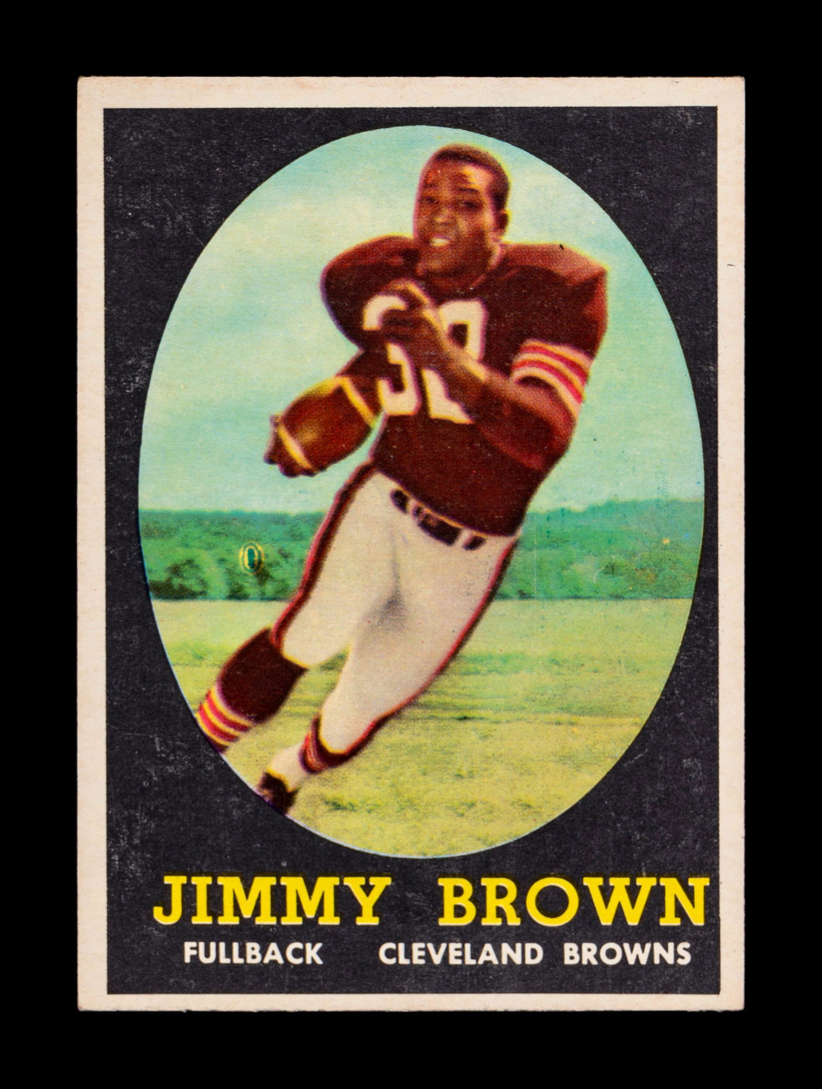 A 1958 Topps Jim Brown Rookie Football Card No. 62, (1 of 2)