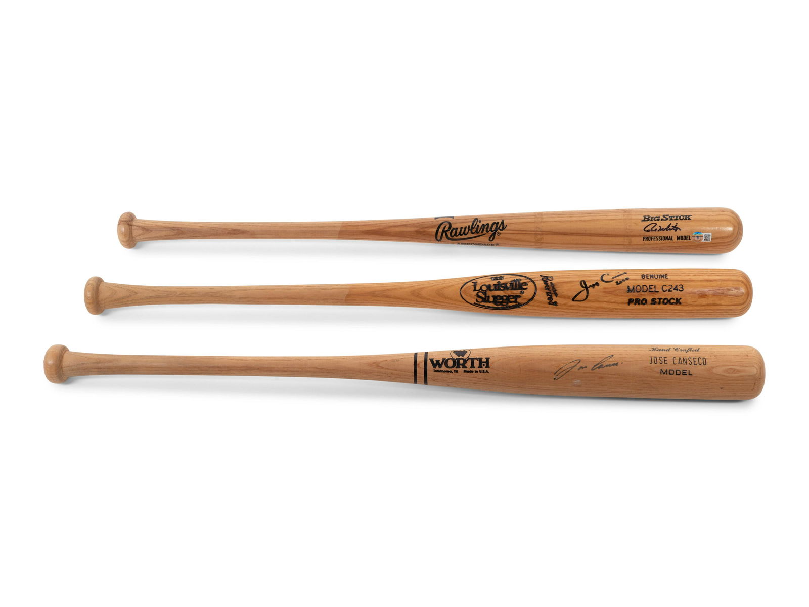 A Group of Three Signed Autograph Baseball Bats, (1 of 5)