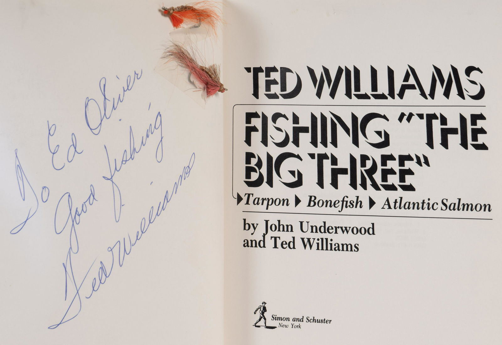 A Ted Williams Signed Autographed Fishing The Big Three (1 of 3)