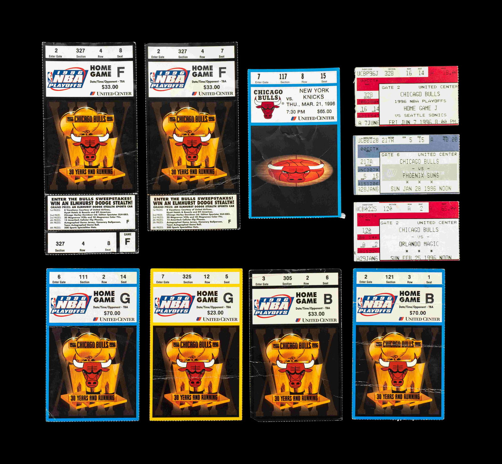 A Collection of 10 Chicago Bulls Michael Jordan Last (1 of 6)