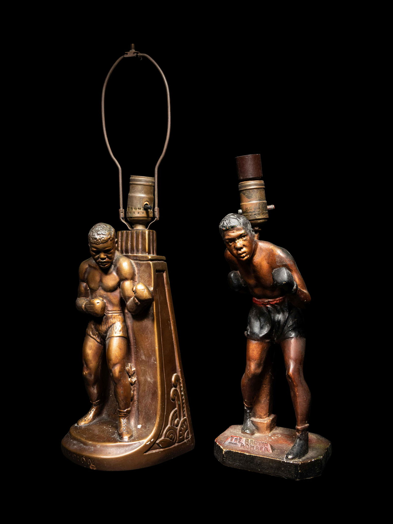 A Group of Two Vintage Joe Louis Figural Lamps, (1 of 6)