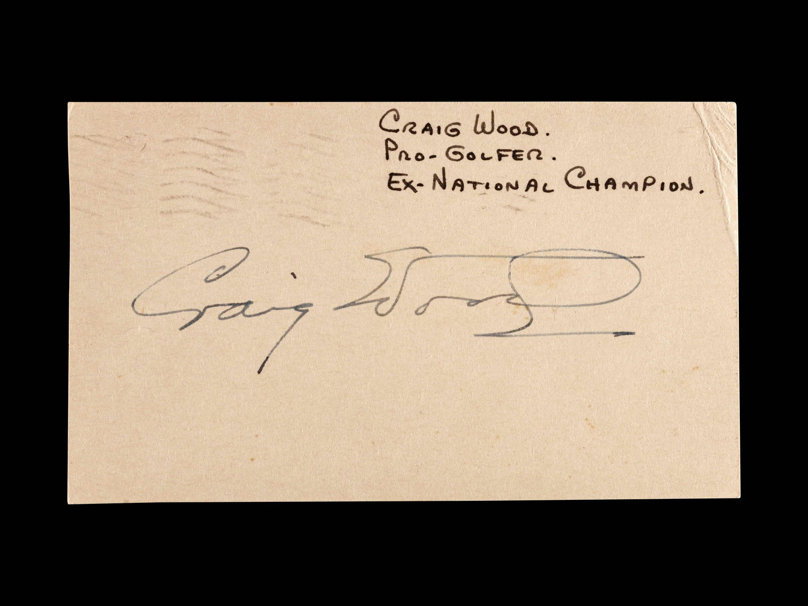 An Uncommon Signed Autograph Index Card by 1941 Masters (1 of 2)
