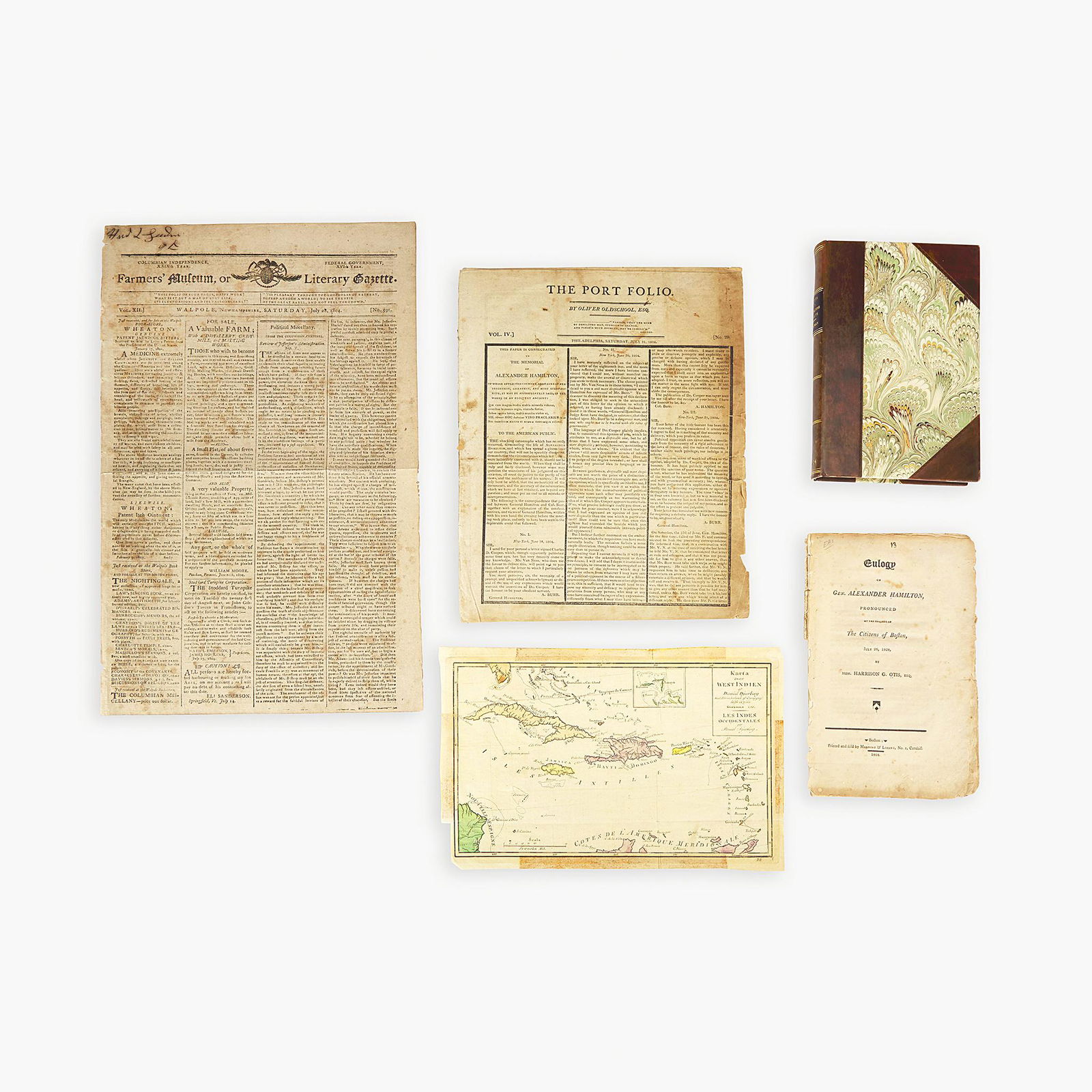 [Hamilton, Alexander] [In Memoriam] Group of 5 Items (1 of 1)