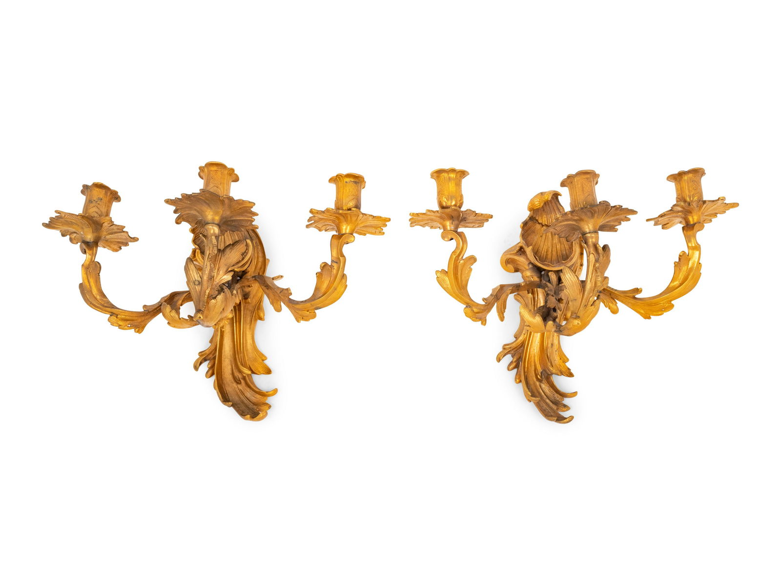 A Pair of Louis XV Style Gilt Bronze Three-Light (1 of 3)