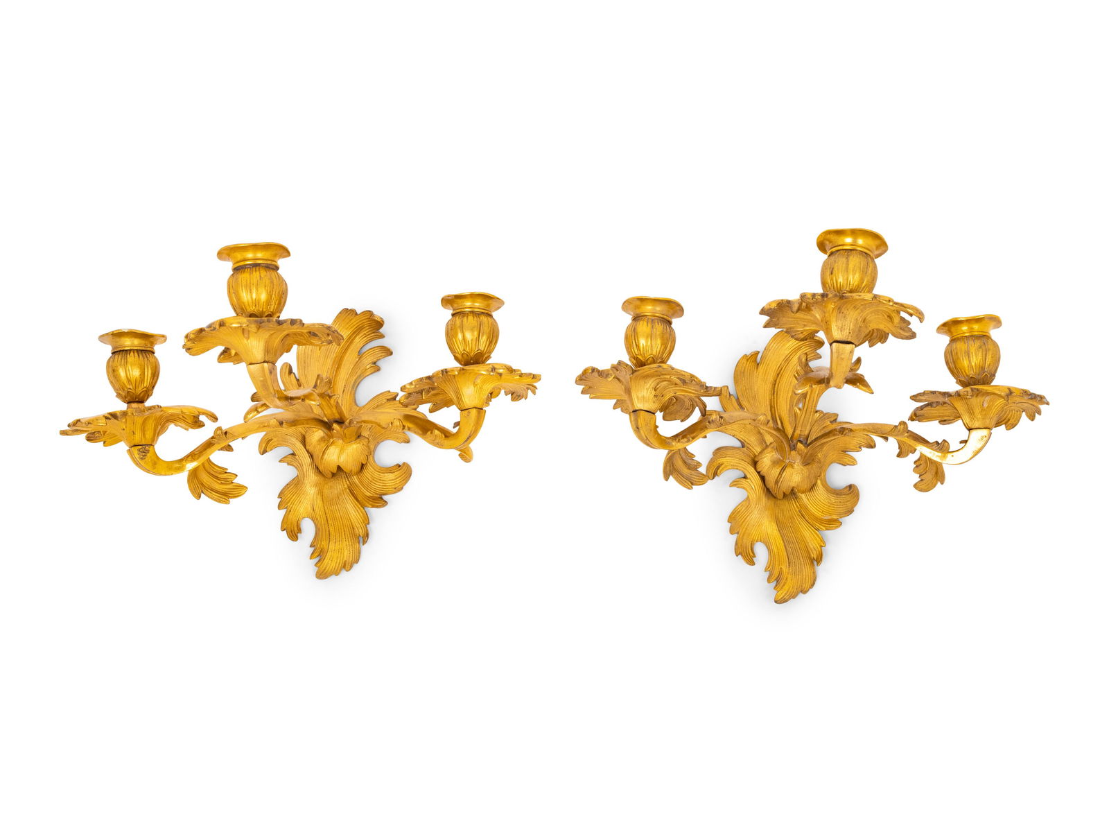 A Pair of Louis XV Style Gilt Bronze Three-Light (1 of 2)