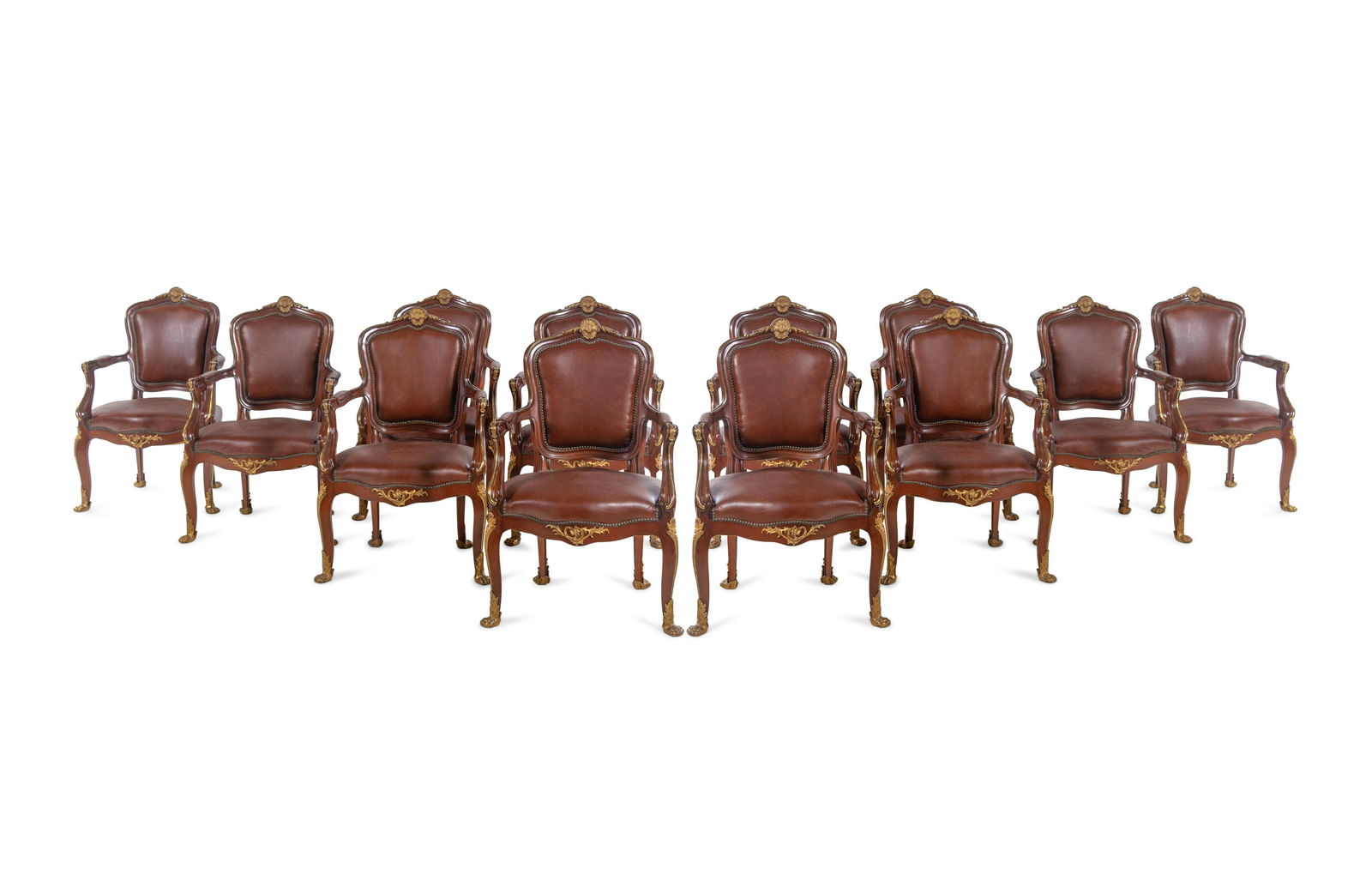 A Set of Fourteen Louis XV Style Gilt Bronze Mounted (1 of 6)