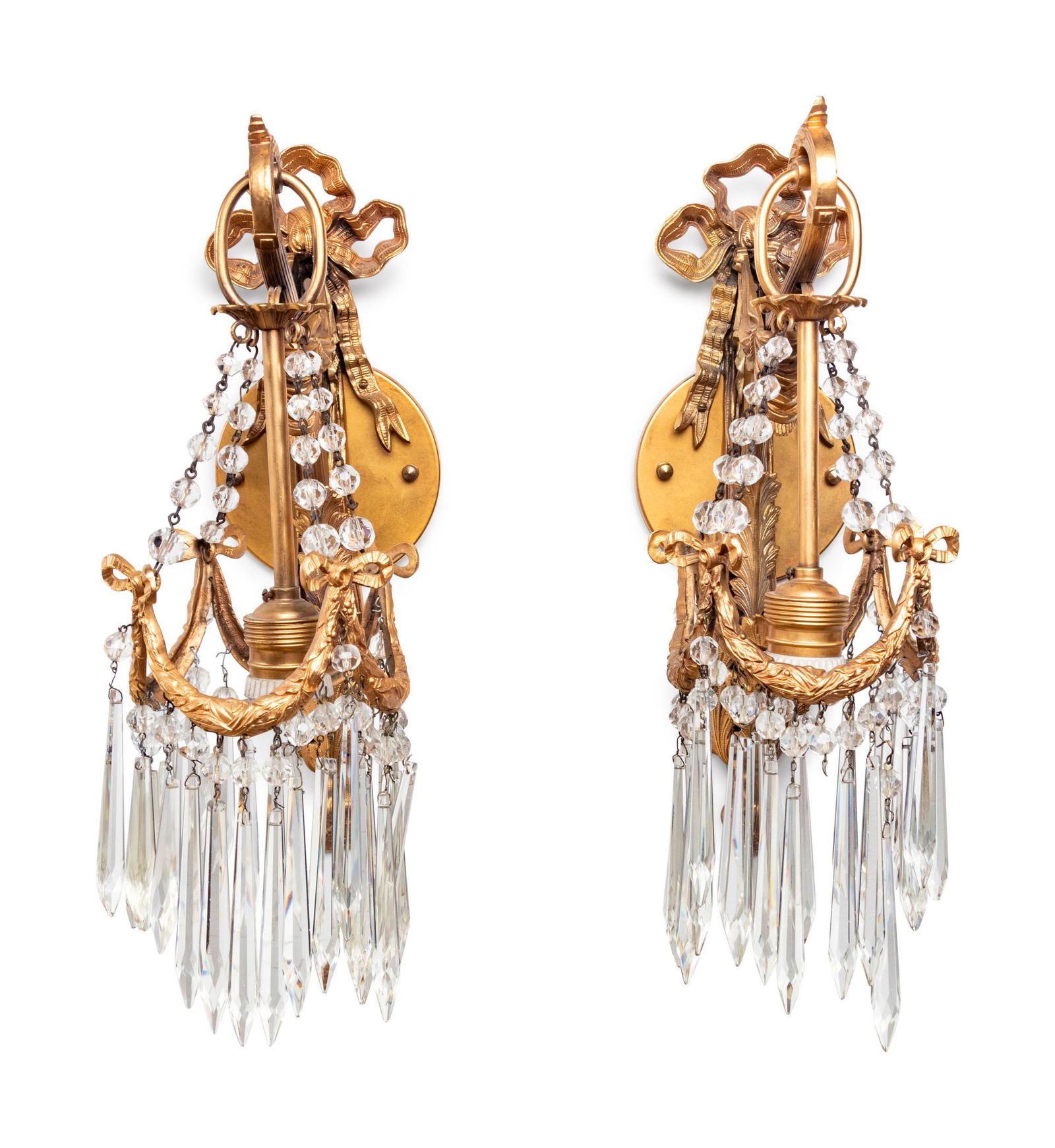 A Pair of French Gilt Bronze Single-Light Sconces (1 of 2)