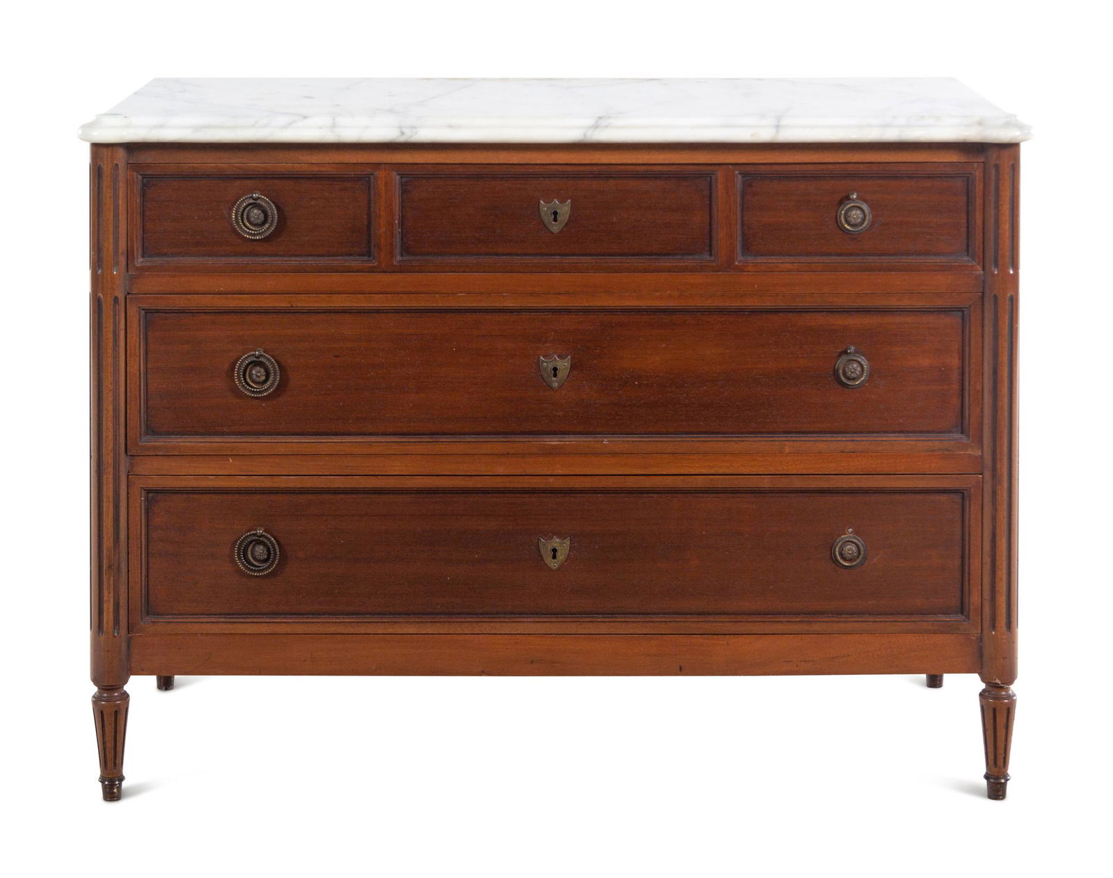 A Louis XVI Style Mahogany Marble-Top Commode (1 of 6)