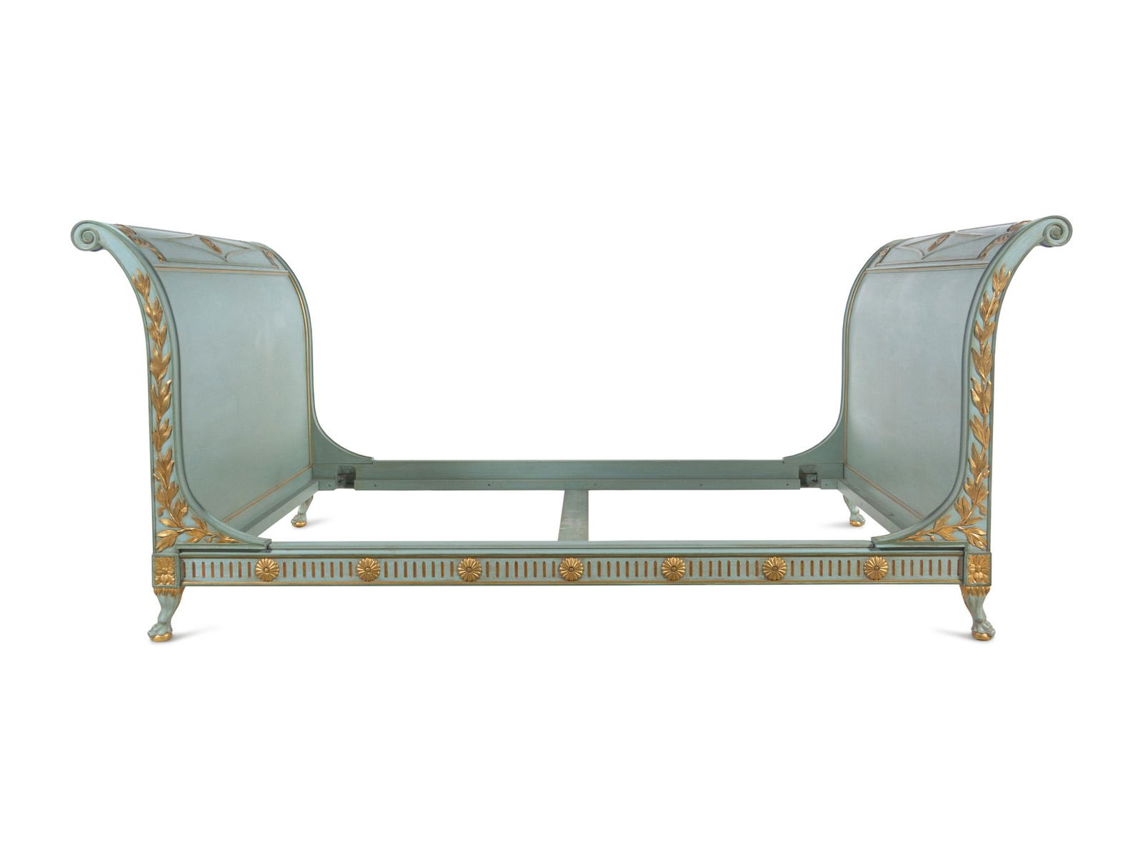 A Custom Directoire Style Blue-Painted and Parcel Gilt (1 of 4)