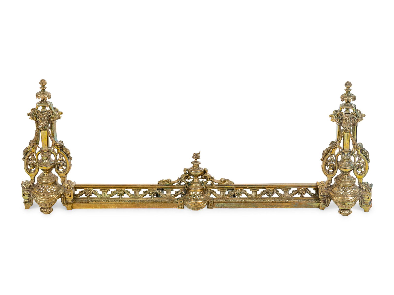 A Neoclassical Gilt Bronze Fireplace Fender (1 of 5)