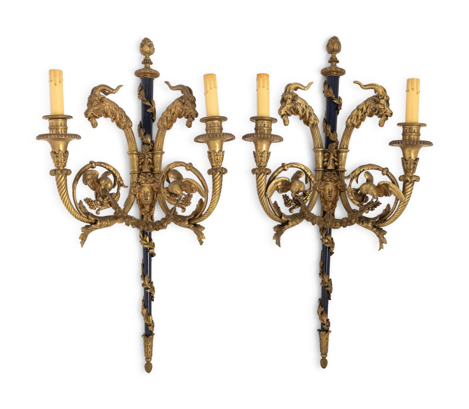 A Pair of French Gilt Bronze Two-Light Sconces (1 of 4)